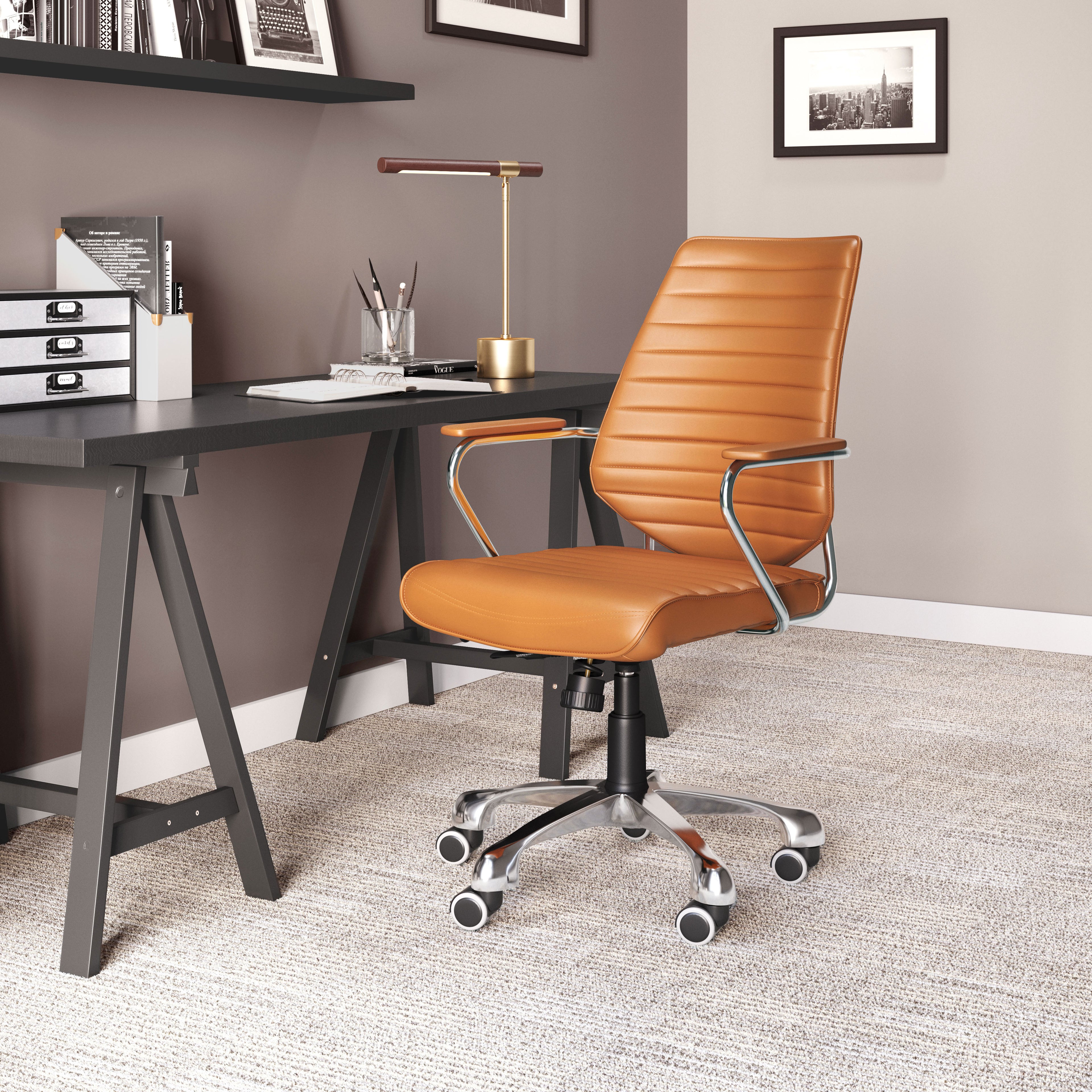 Zuo Enterprise Low-Back Office Chair – Terracotta