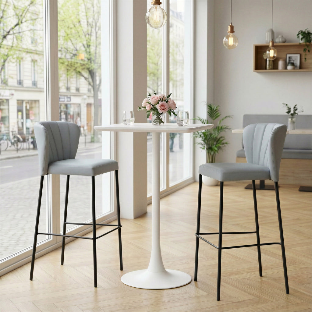 Zuo Valleta Pedestal Bar Table – White