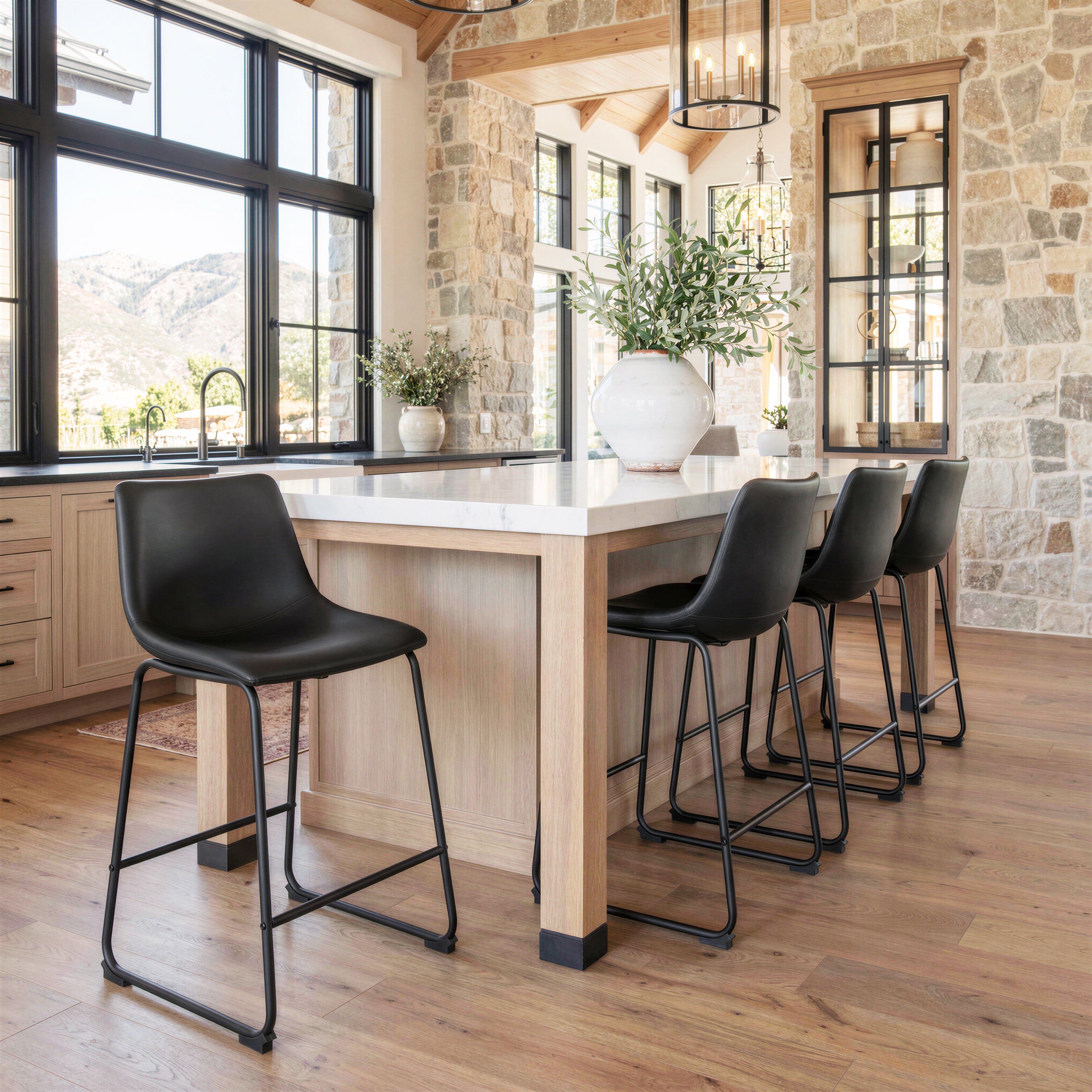 Zuo Smart Counter Stool Set of 2 – Black