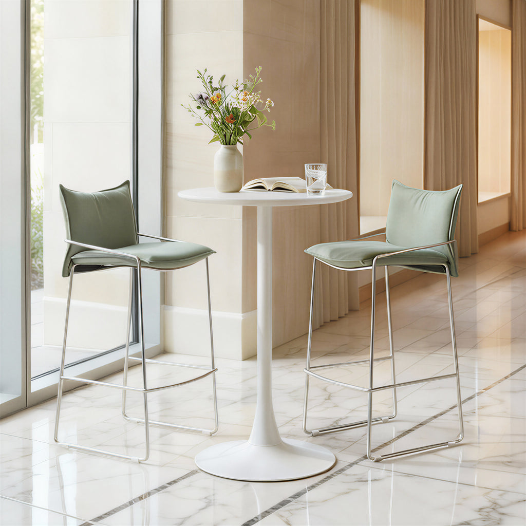 Zuo Auray Pedestal Bar Table – White
