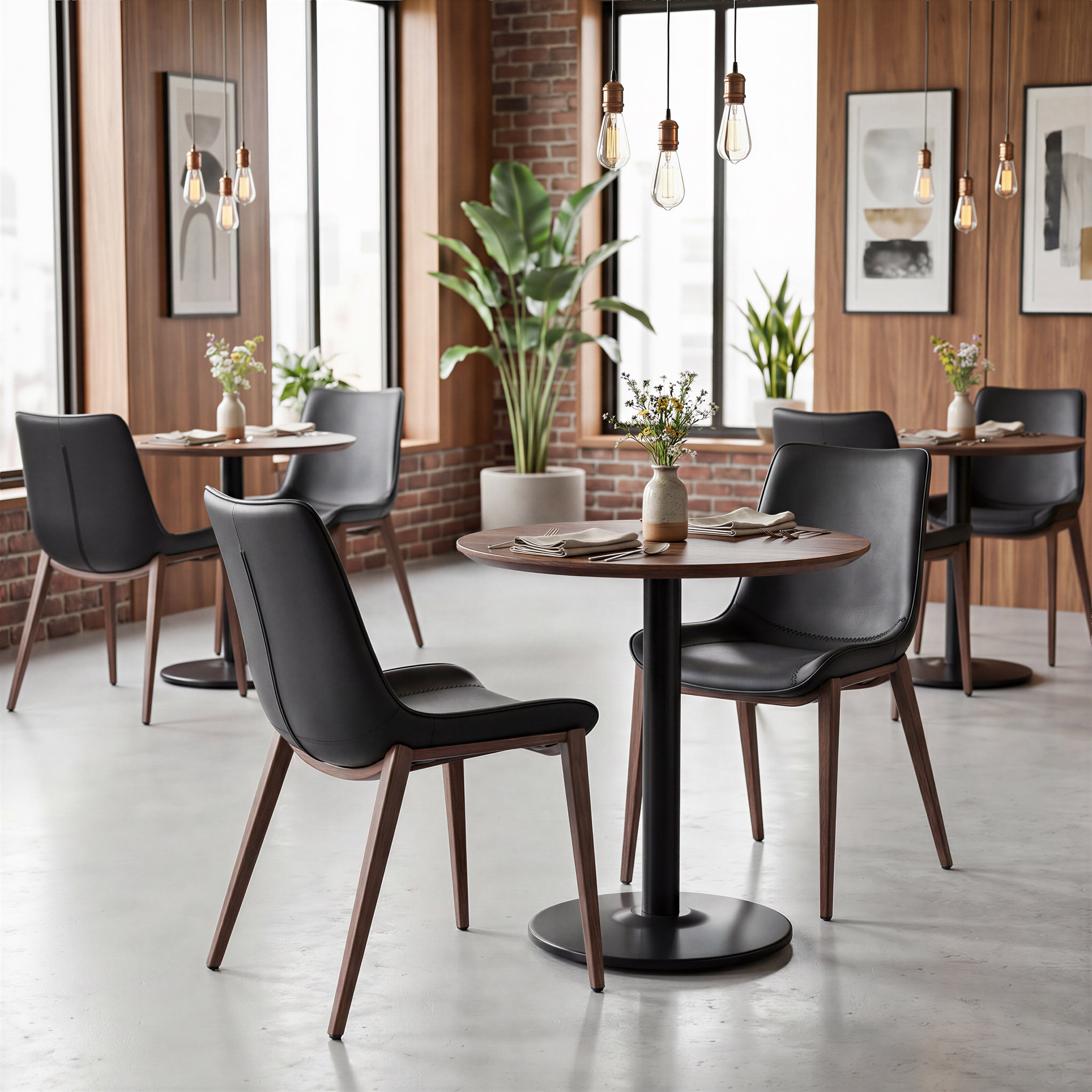 Zuo Magnus Dining Chair Set of 2 – Black & Walnut