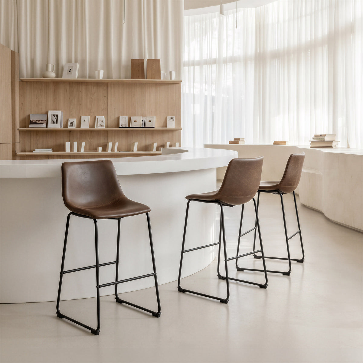 Zuo Smart Barstool Set of 2 – Vintage Espresso