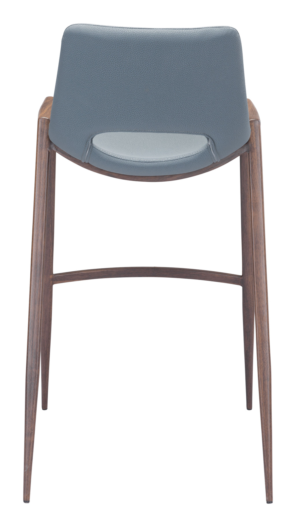 Zuo Desi Barstool Set of 2 – Azure Gray & Walnut