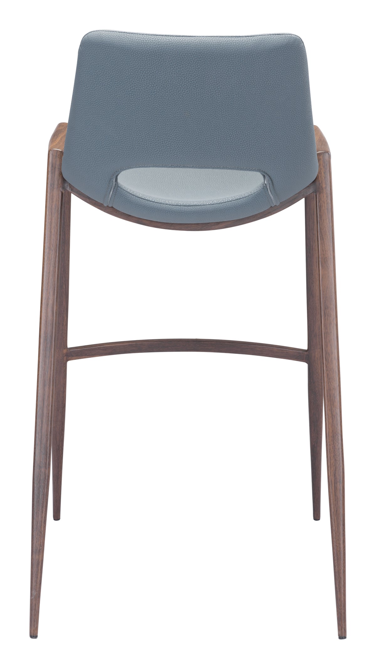 Zuo Desi Barstool Set of 2 – Azure Gray & Walnut