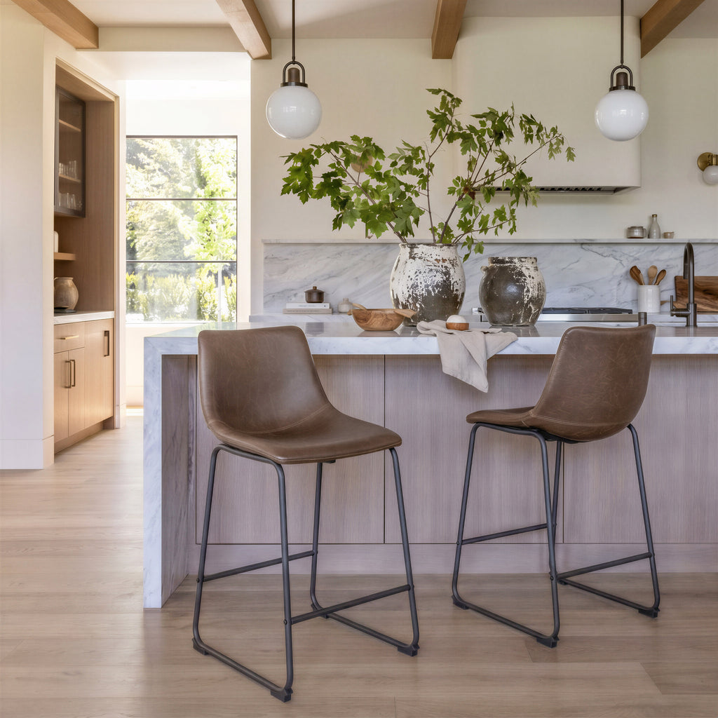Zuo Smart Counter Stool Set of 2 – Vintage Espresso