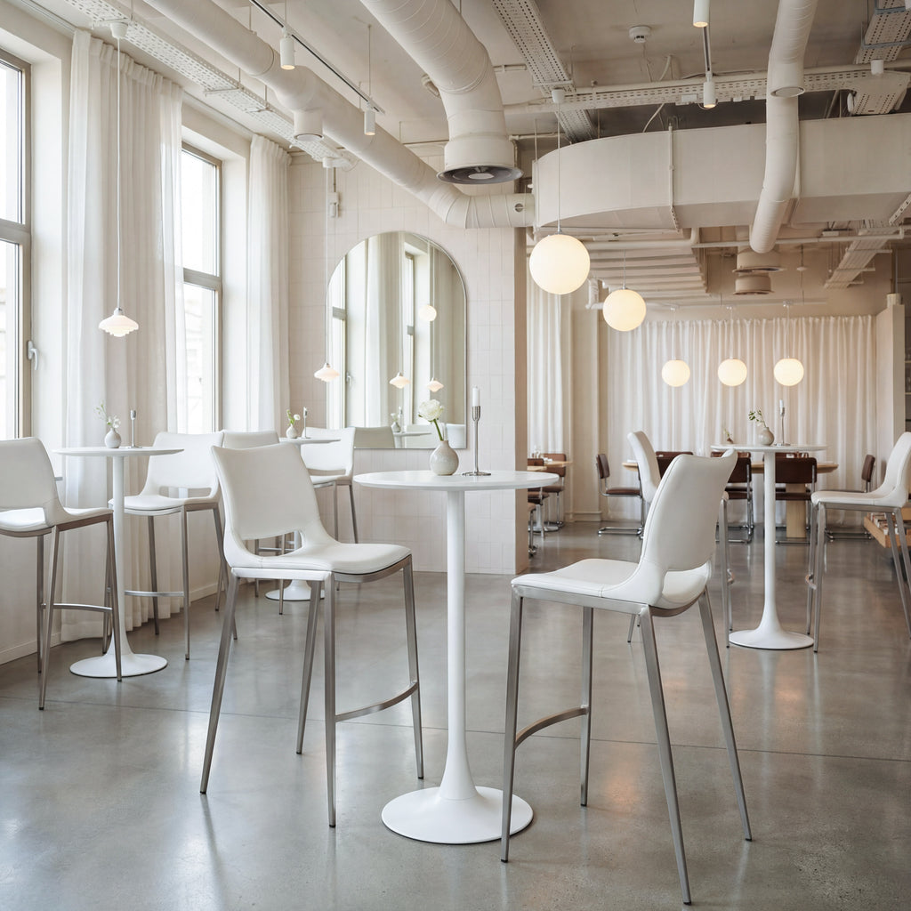 Zuo Auray Pedestal Bar Table – White