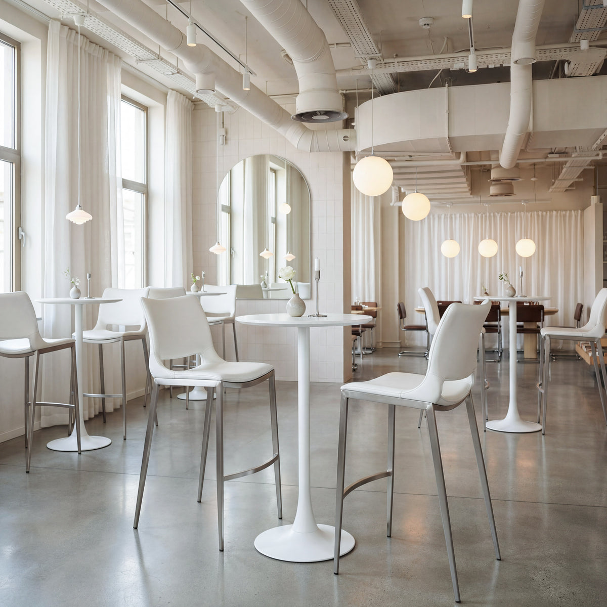 Zuo Auray Pedestal Bar Table – White