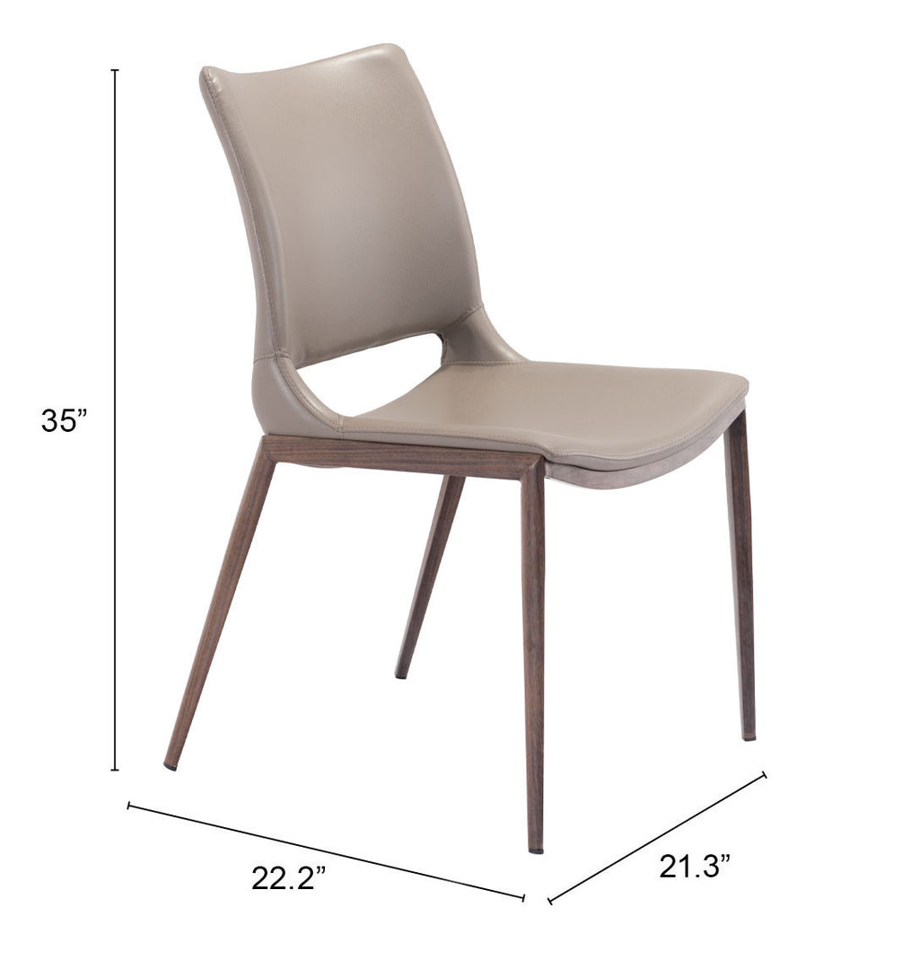 Zuo Ace Dining Chair Set of 2 – Brown & Walnut