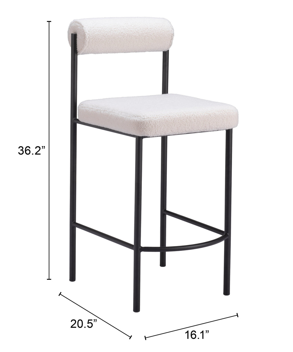 Zuo Livorno Counter Stool Set of 2 – Ivory