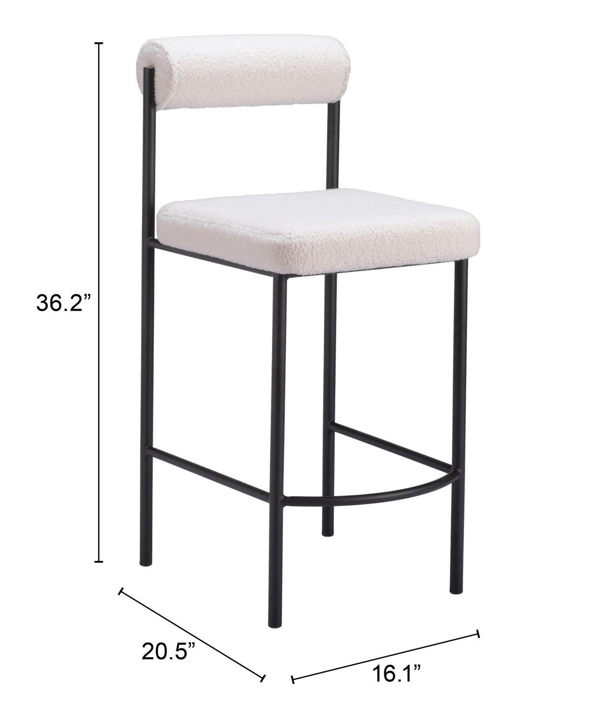 Zuo Livorno Counter Stool Set of 2 – Ivory