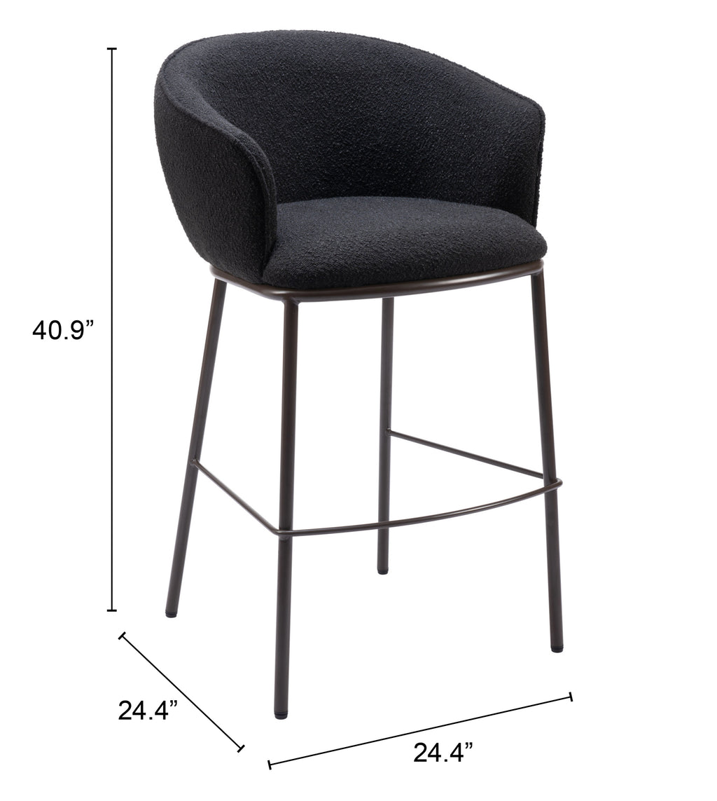 Zuo Essen Barstool – Black & Bronze
