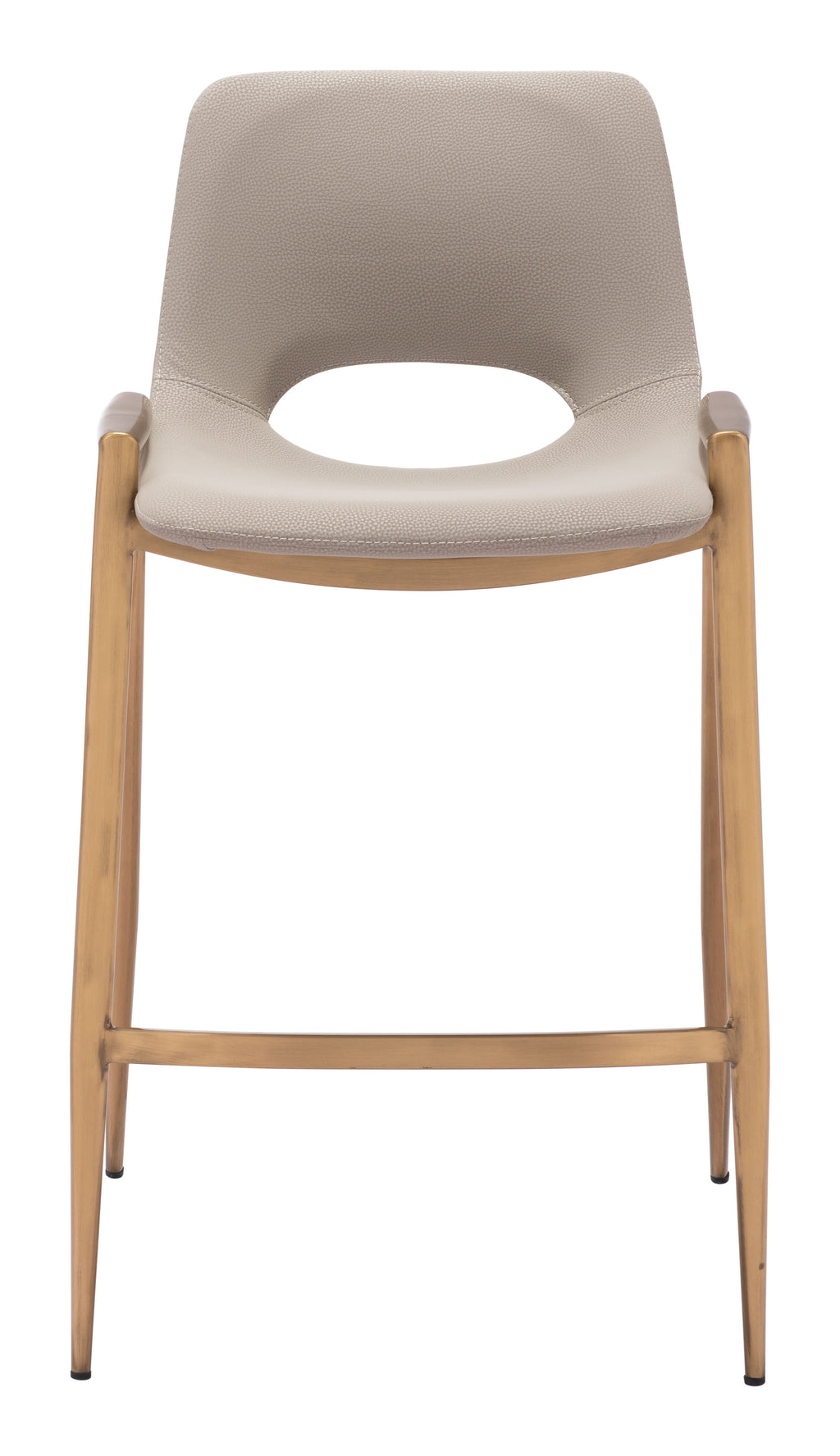 Zuo Desi Counter Stool Set of 2 – Beige & Gold