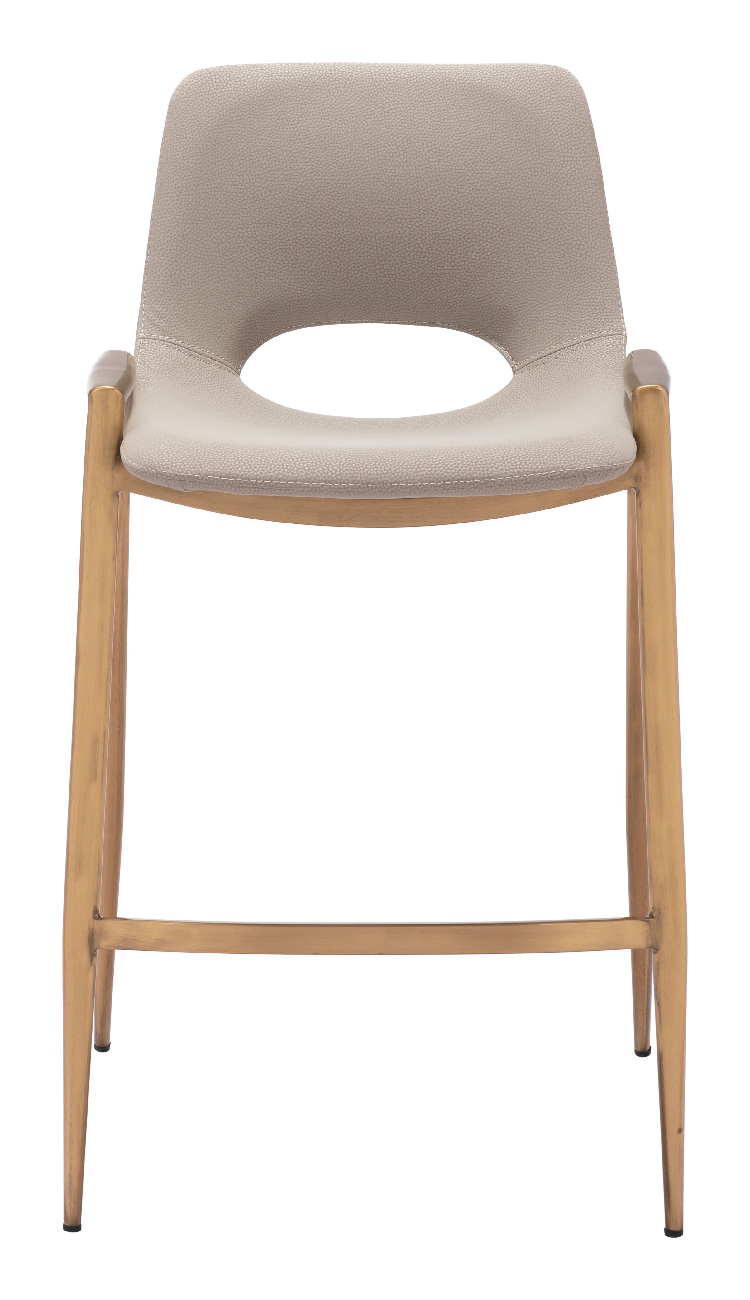 Zuo Desi Counter Stool Set of 2 – Beige & Gold