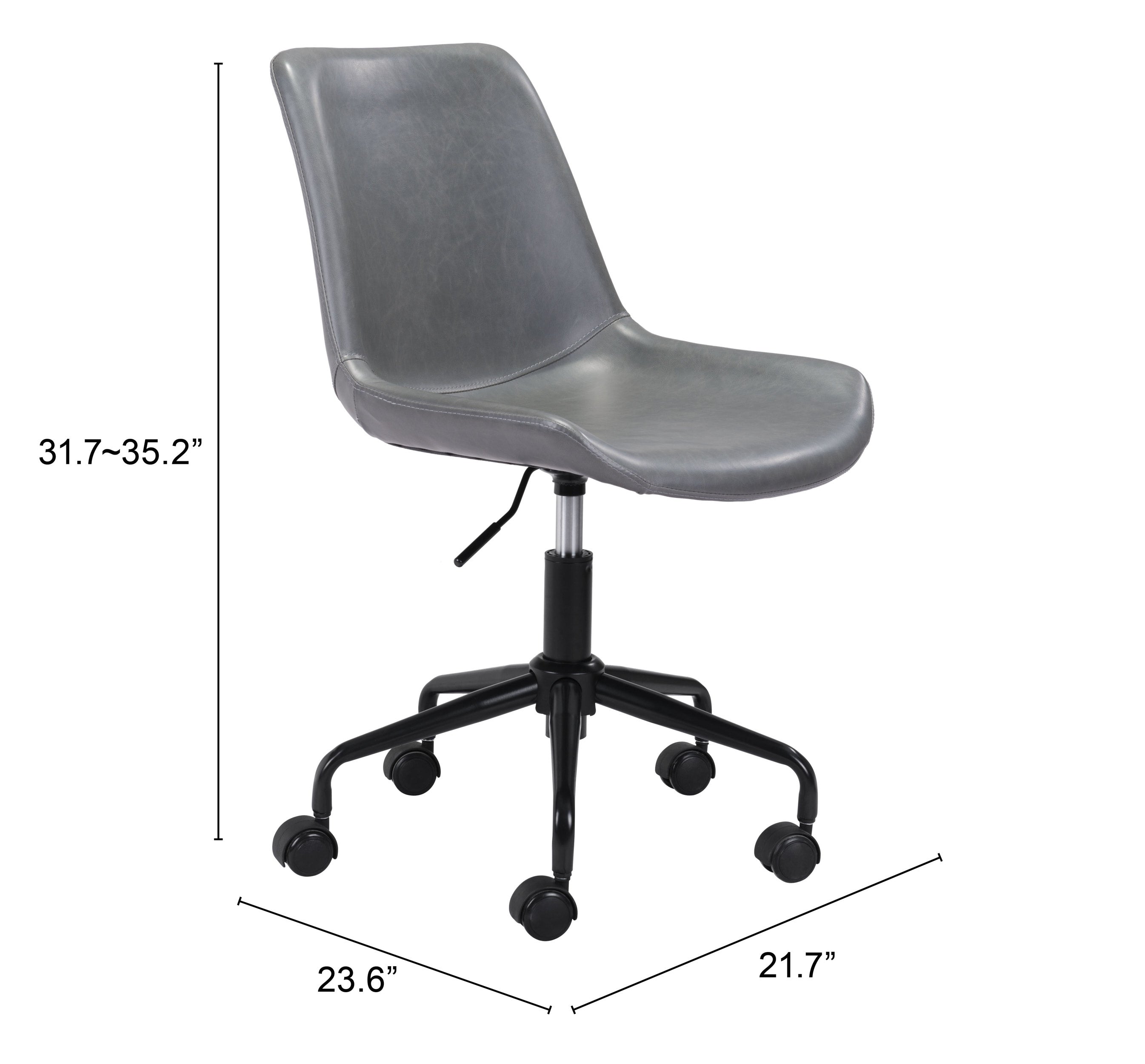 Zuo Byron Office Chair – Gray