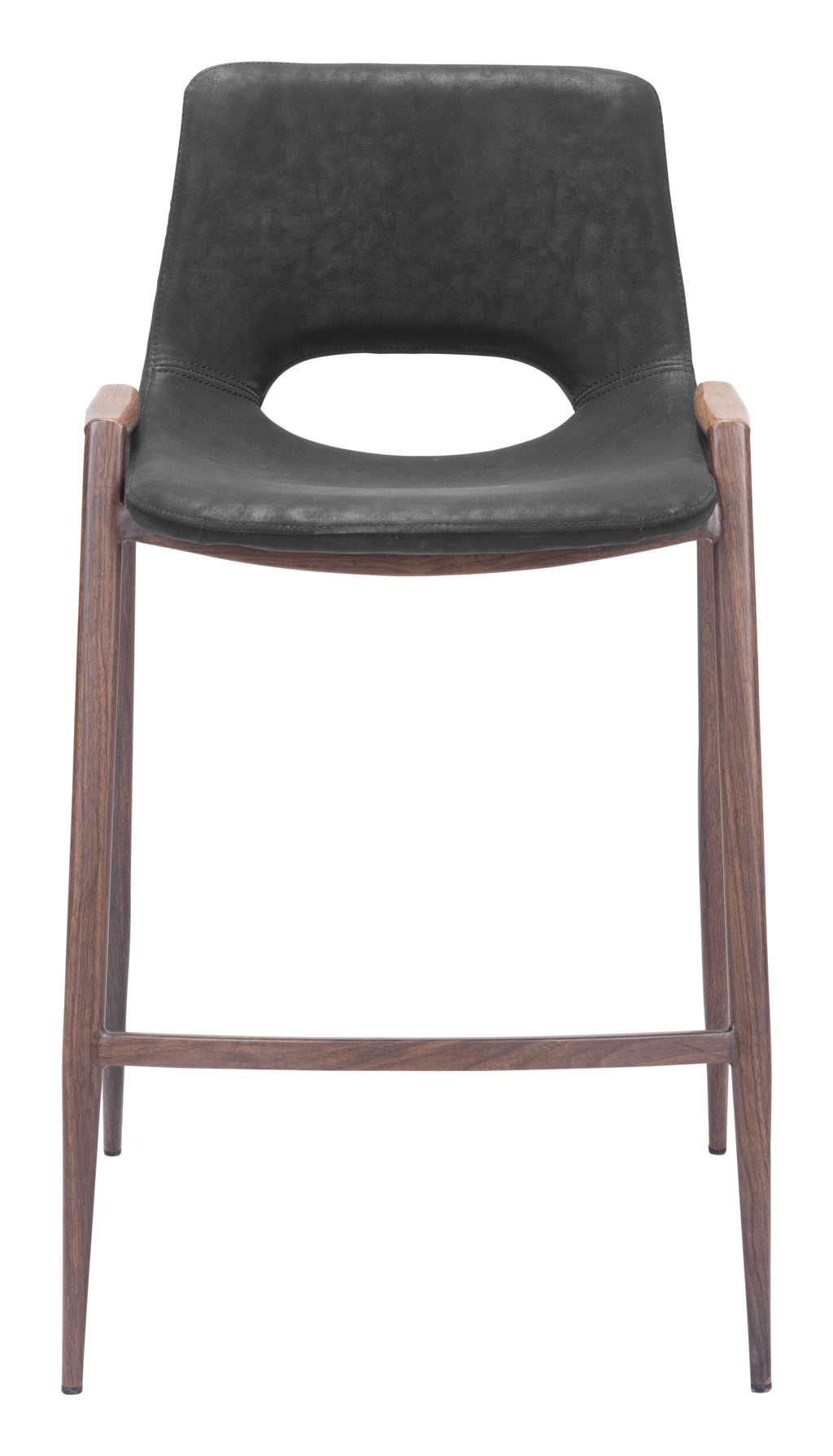 Zuo Desi Counter Stool Set of 2 – Black & Walnut