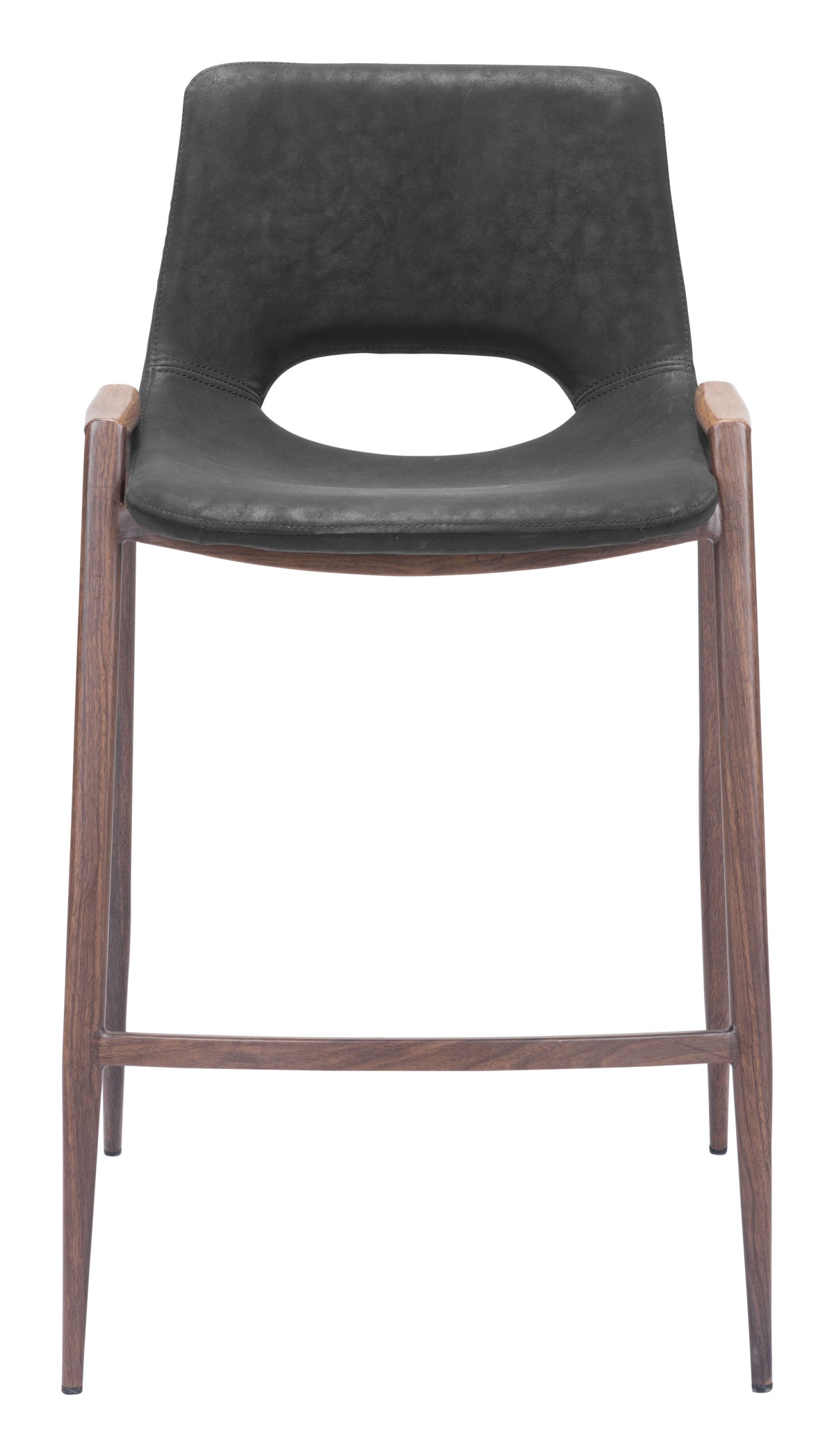 Zuo Desi Counter Stool Set of 2 – Black & Walnut