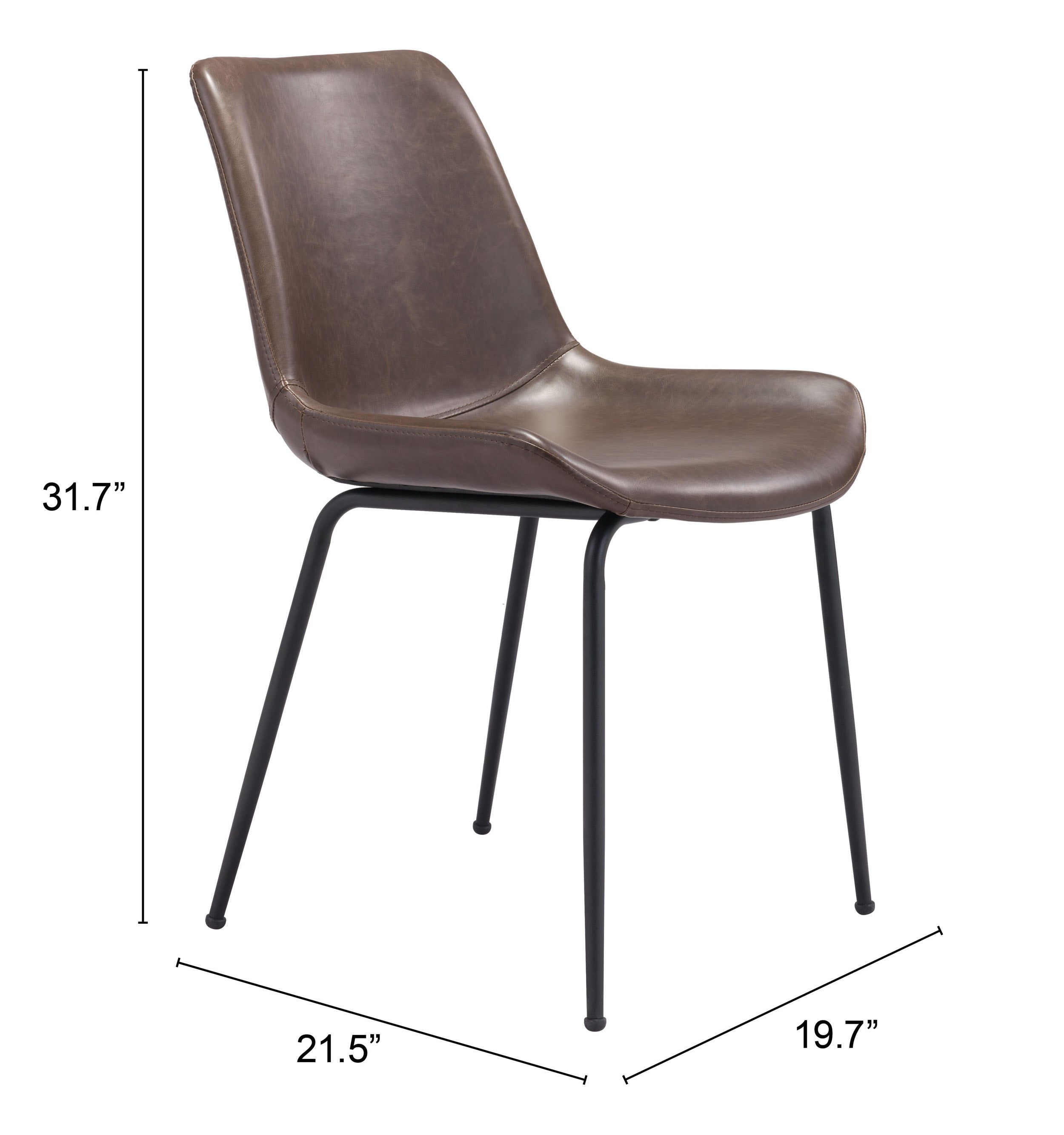 Zuo Byron Dining Chair Set of 2 – Brown