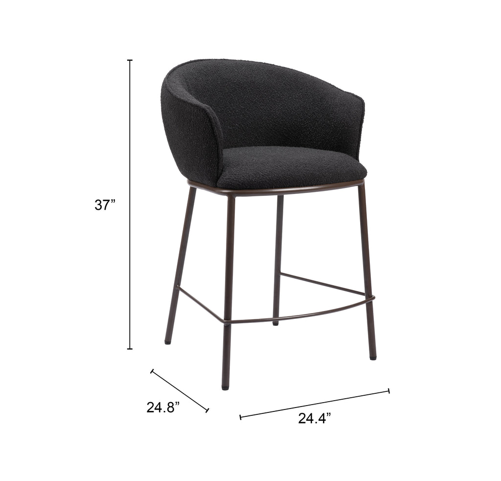 Zuo Essen Counter Stool – Black & Bronze