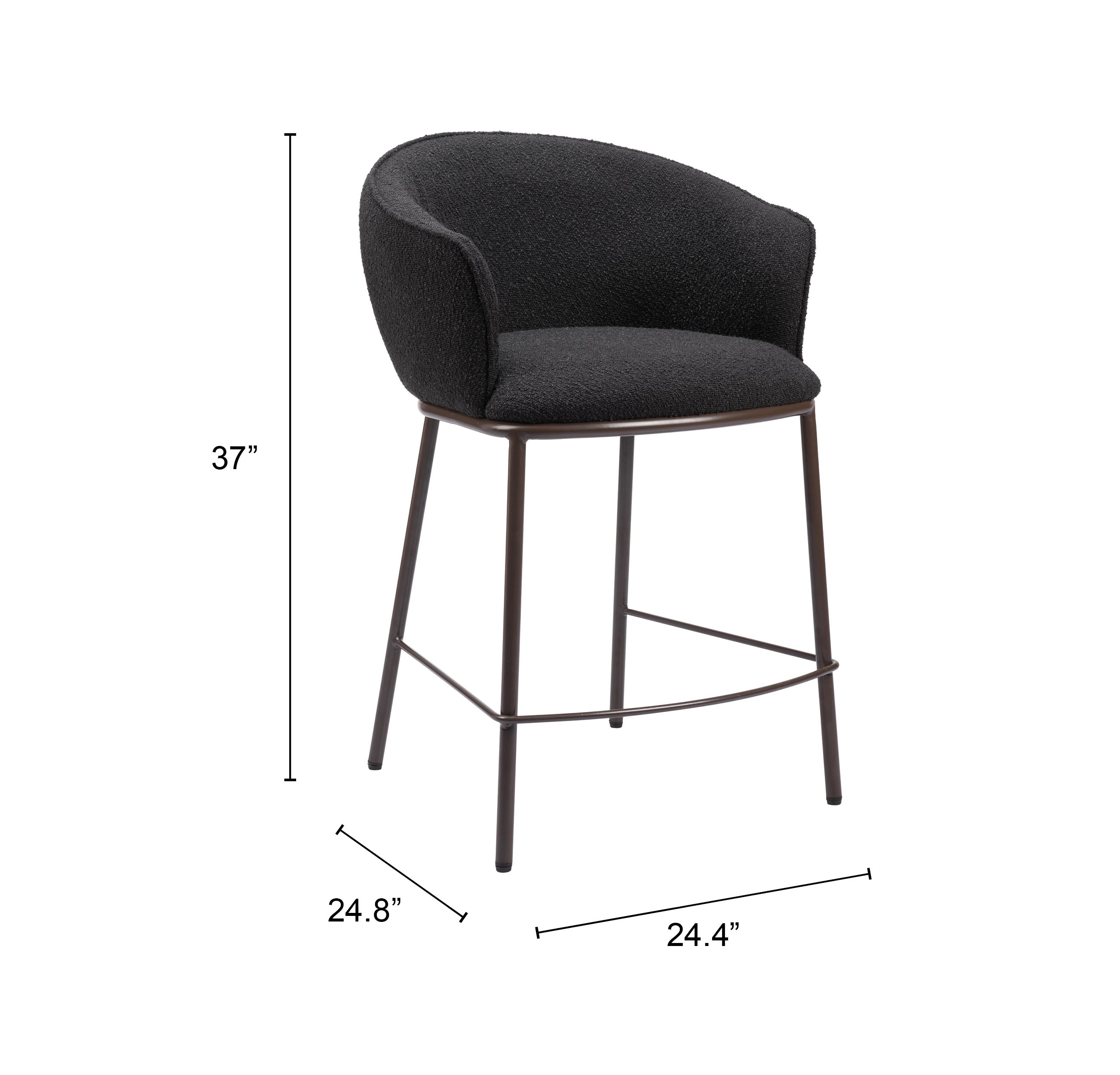 Zuo Essen Counter Stool – Black & Bronze