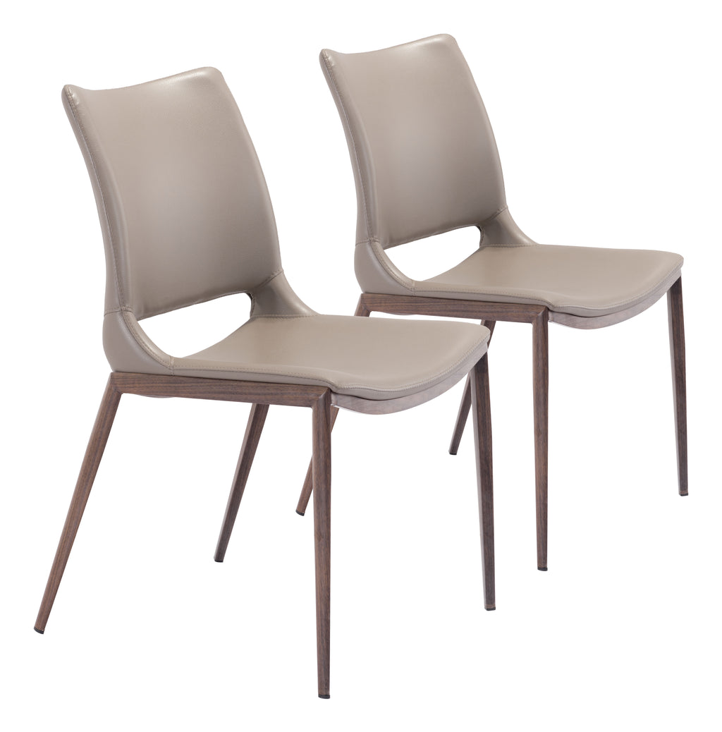 Zuo Ace Dining Chair Set of 2 – Brown & Walnut