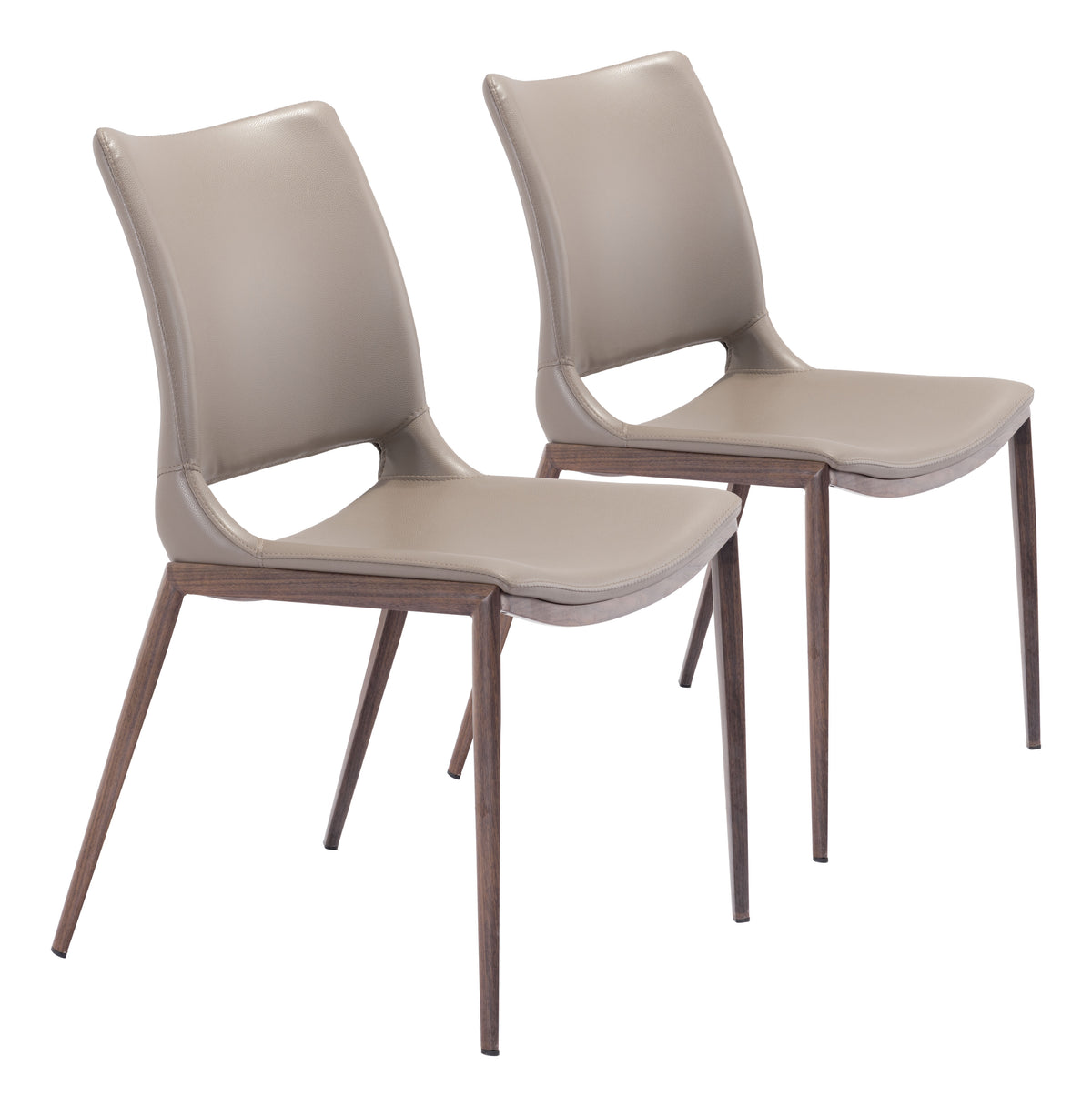 Zuo Ace Dining Chair Set of 2 – Brown & Walnut