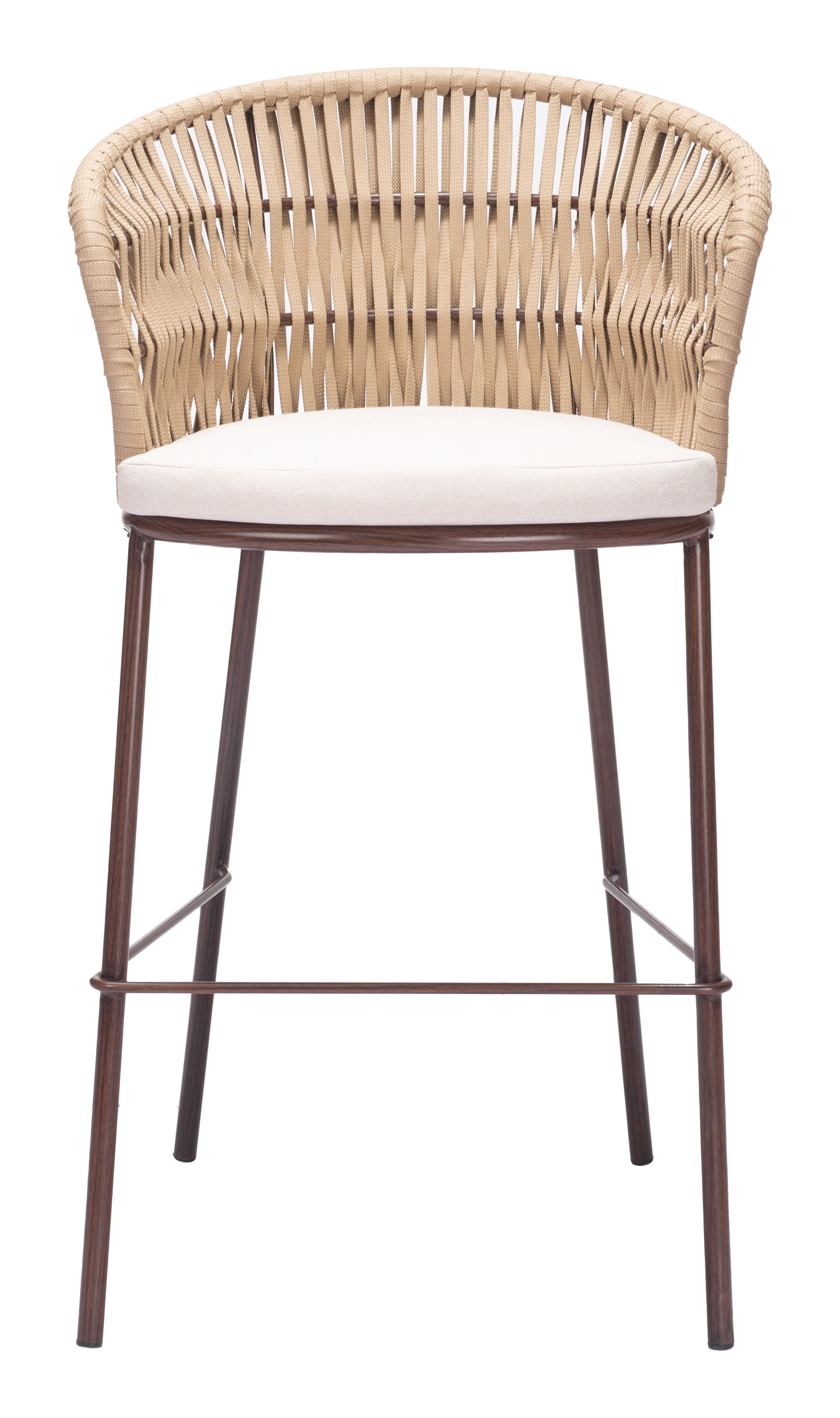 Zuo Freycinet Outdoor Barstool Set of 2 – Natural