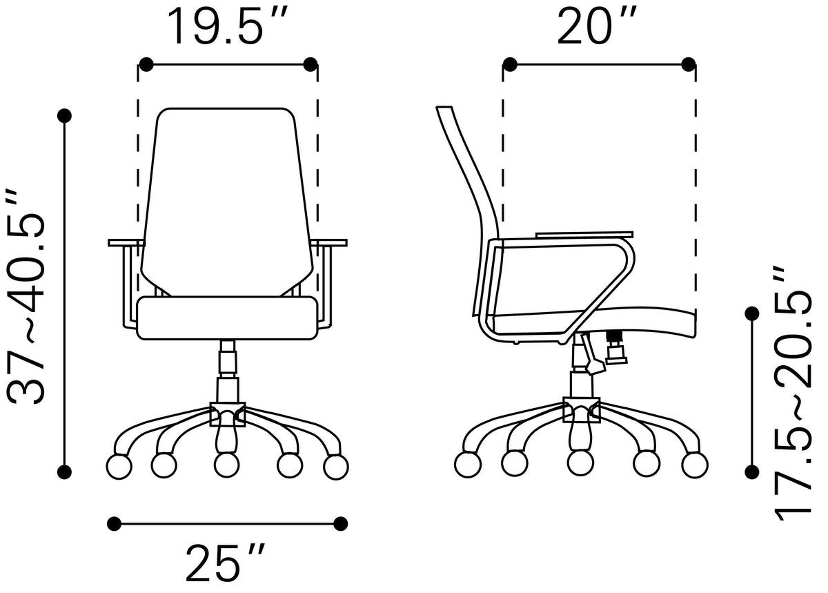 Zuo Enterprise Low-Back Office Chair – Terracotta