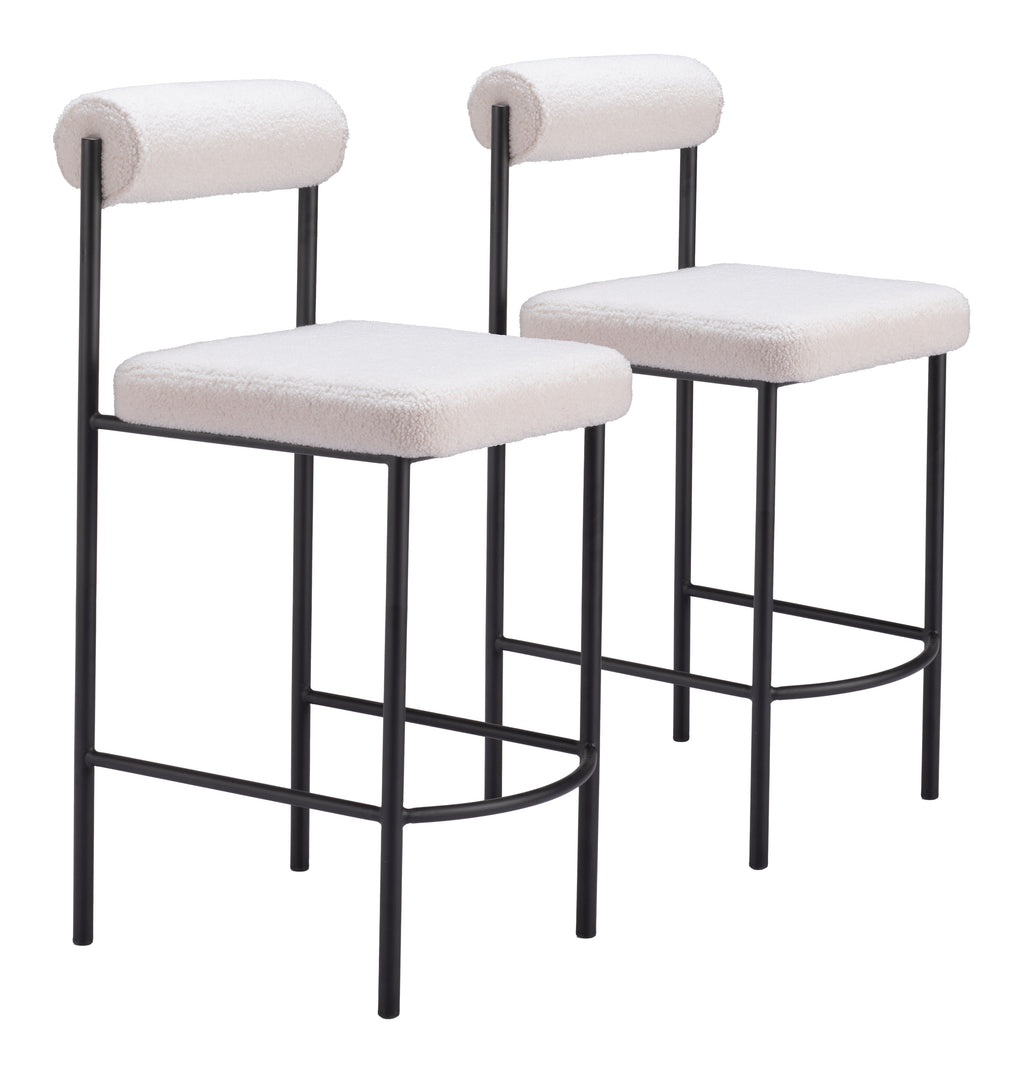 Zuo Livorno Counter Stool Set of 2 – Ivory