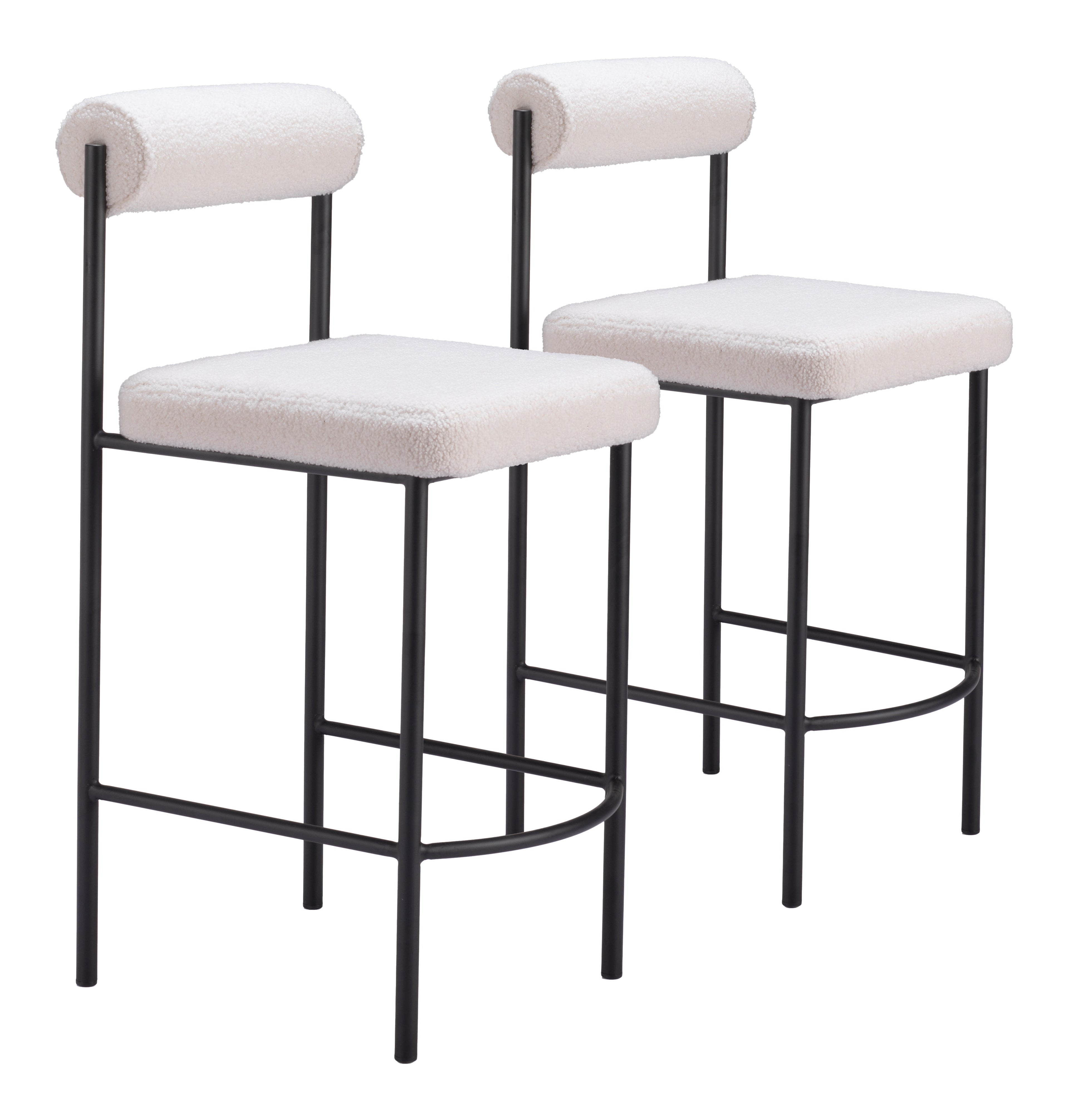 Zuo Livorno Counter Stool Set of 2 – Ivory