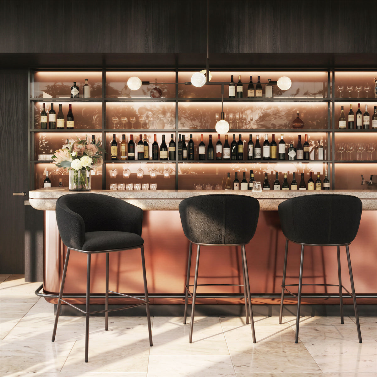Zuo Essen Barstool – Black & Bronze