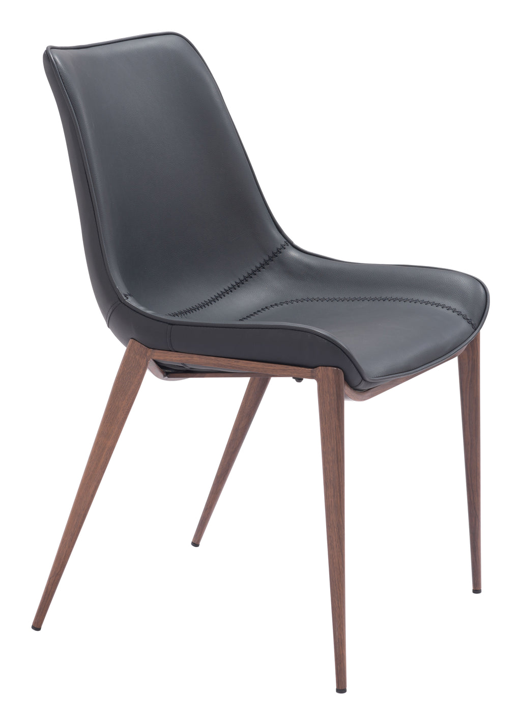 Zuo Magnus Dining Chair Set of 2 – Black & Walnut