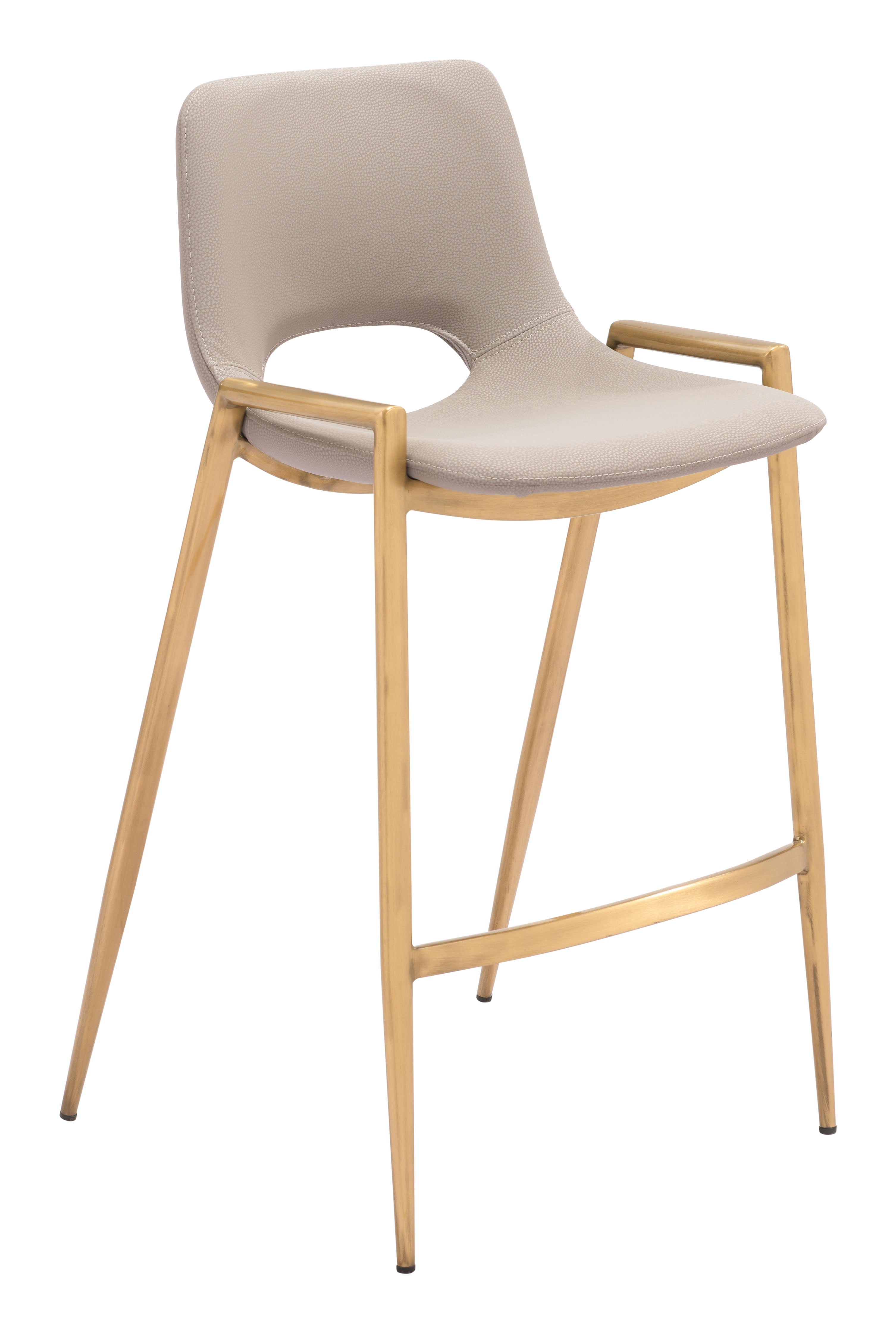Zuo Desi Counter Stool Set of 2 – Beige & Gold