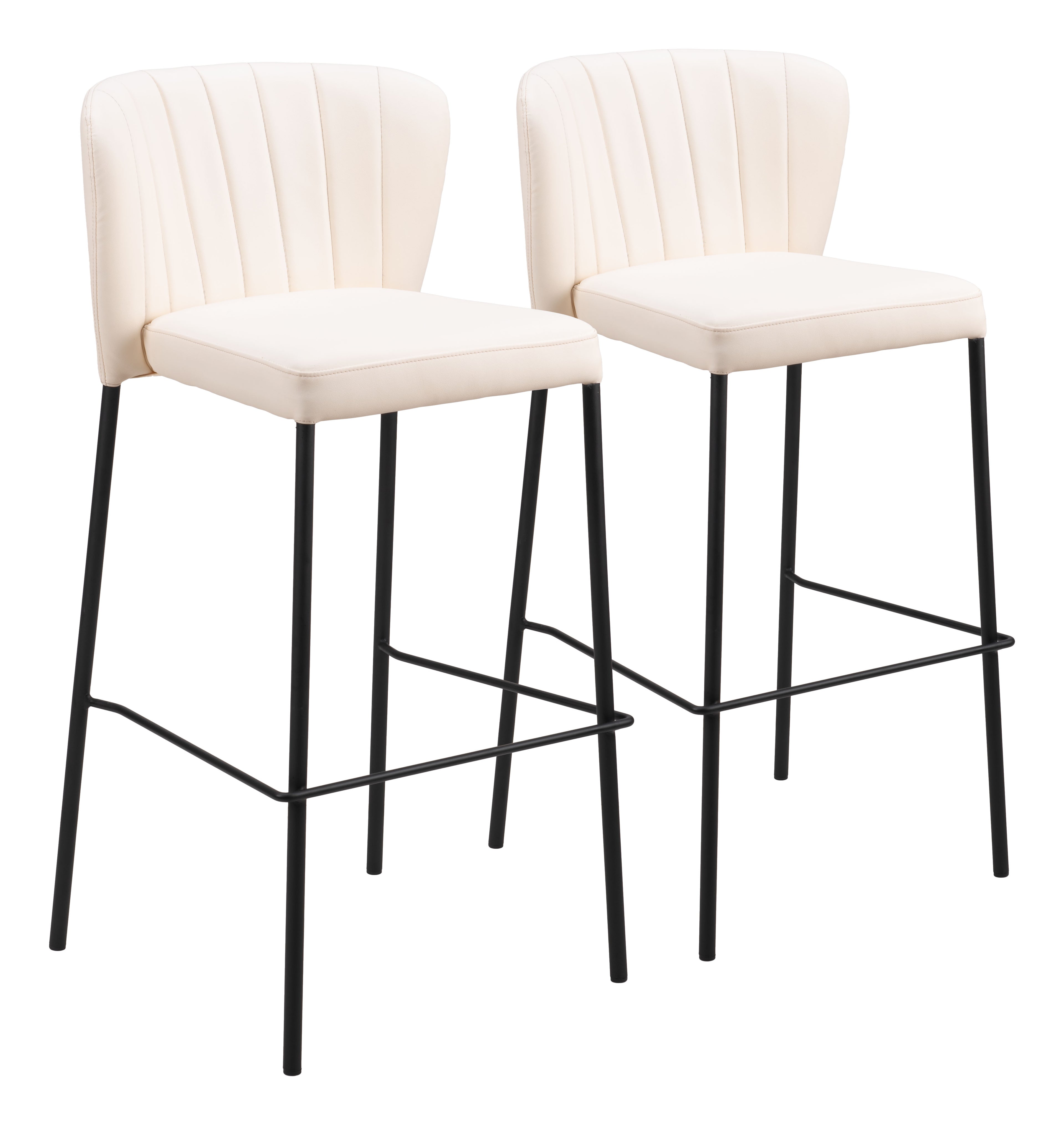 Zuo Linz Barstool Set of 2 – Cream