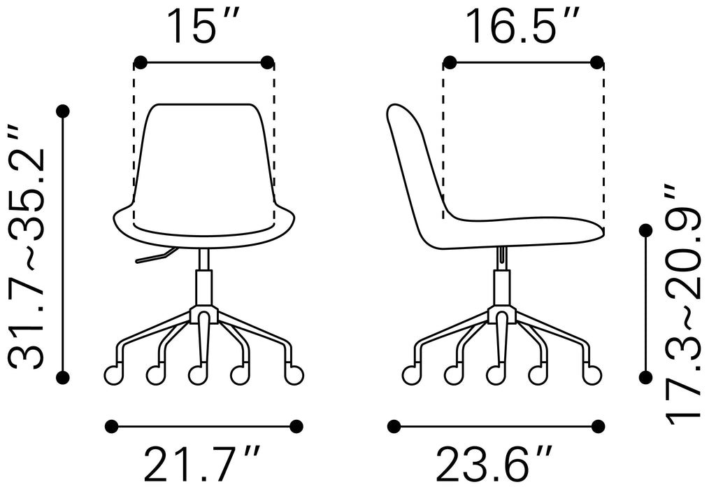 Zuo Byron Office Chair – Gray