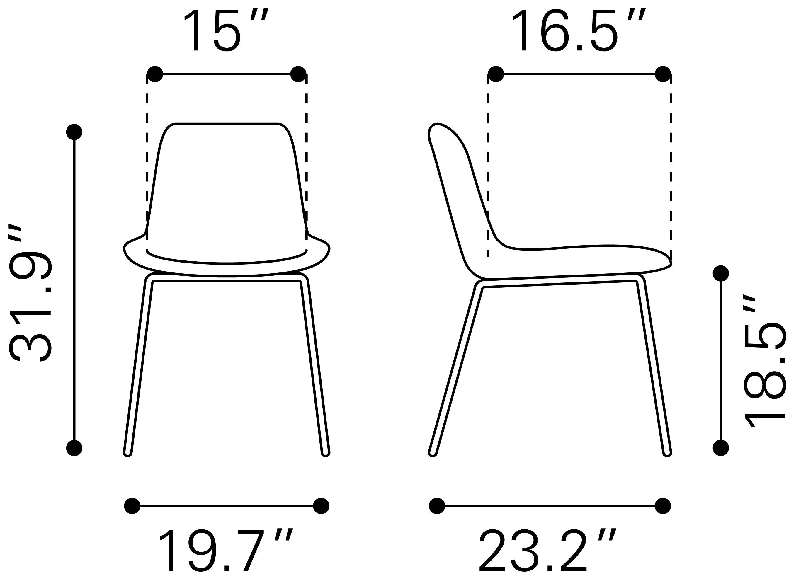 Zuo Byron Dining Chair Set of 2 – Brown
