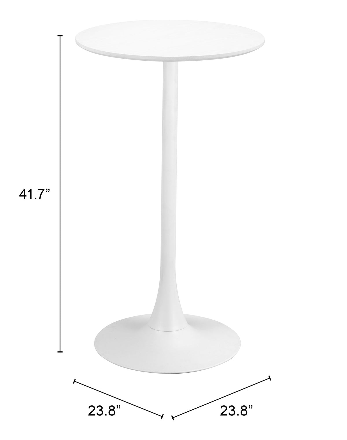 Zuo Auray Pedestal Bar Table – White