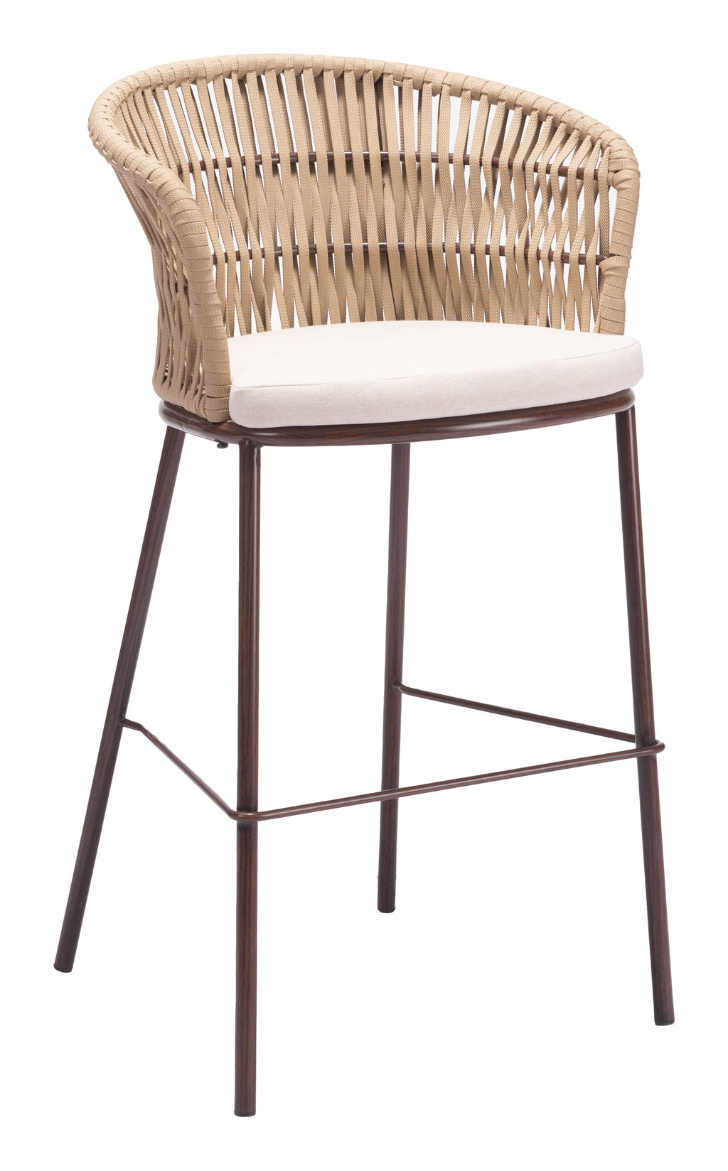 Zuo Freycinet Outdoor Barstool Set of 2 – Natural