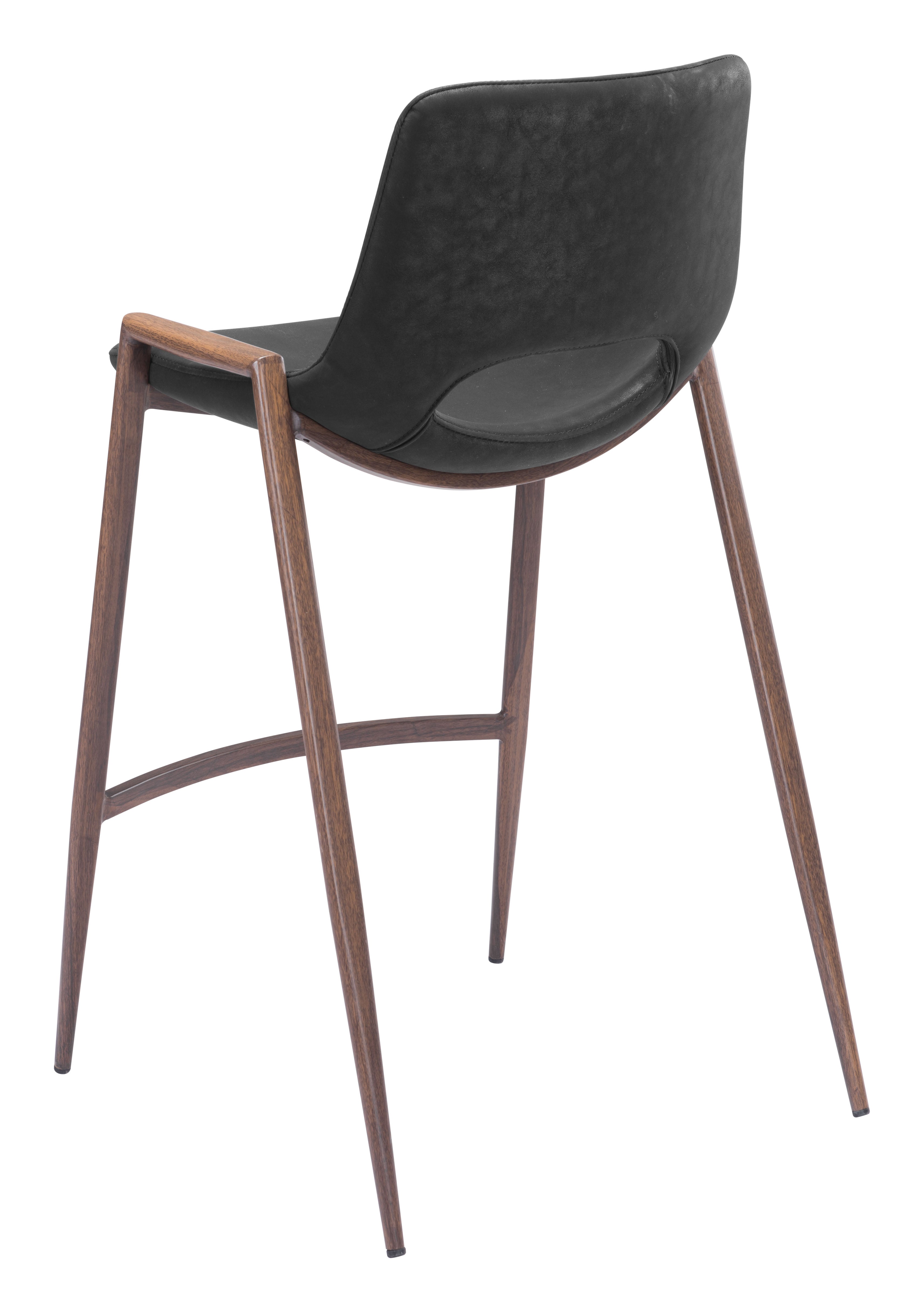 Zuo Desi Counter Stool Set of 2 – Black & Walnut