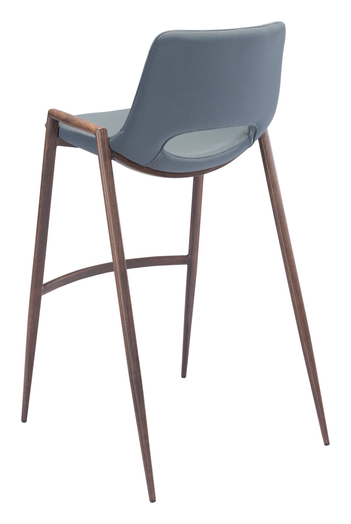 Zuo Desi Barstool Set of 2 – Azure Gray & Walnut