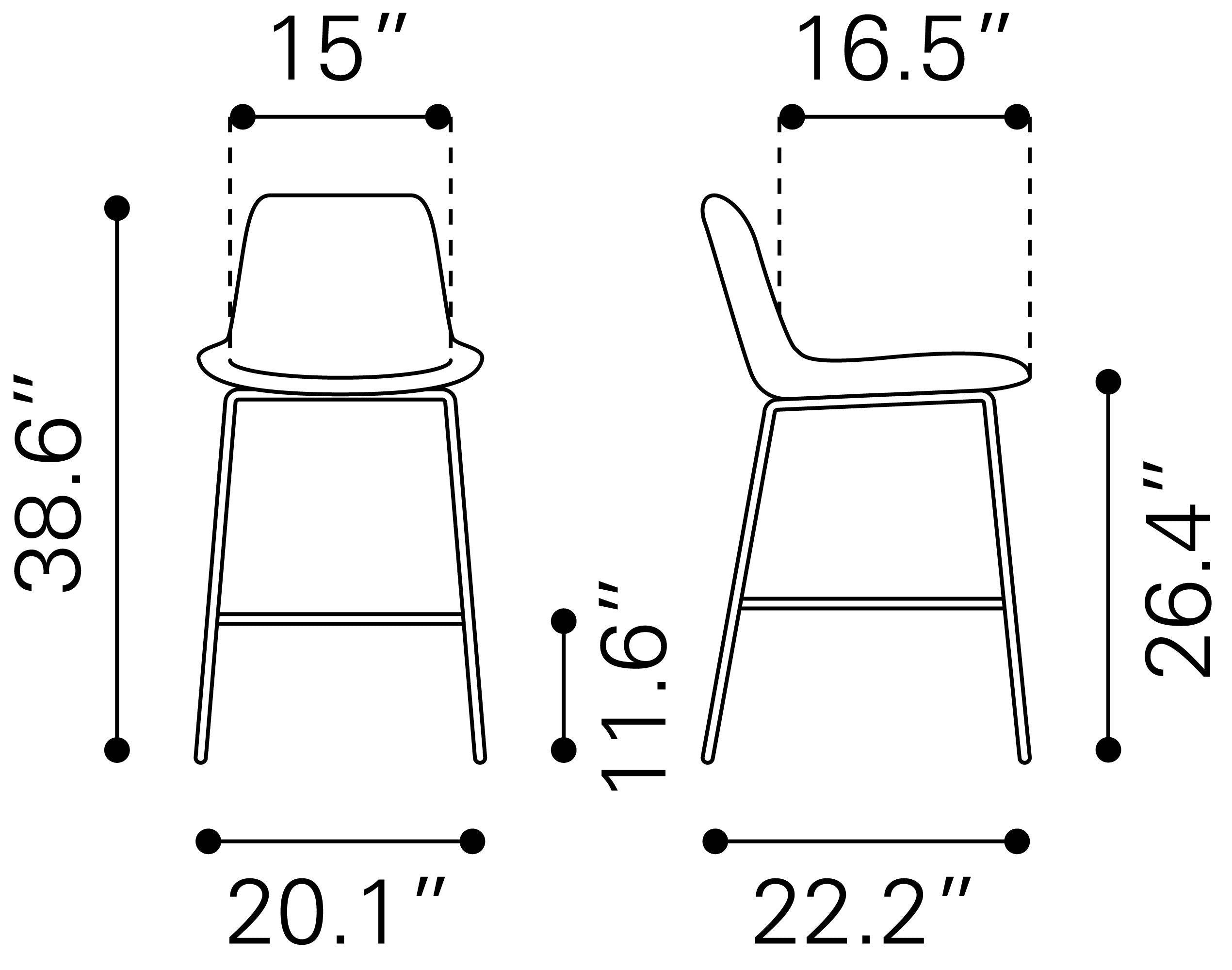 Zuo Byron Counter Stool – Brown