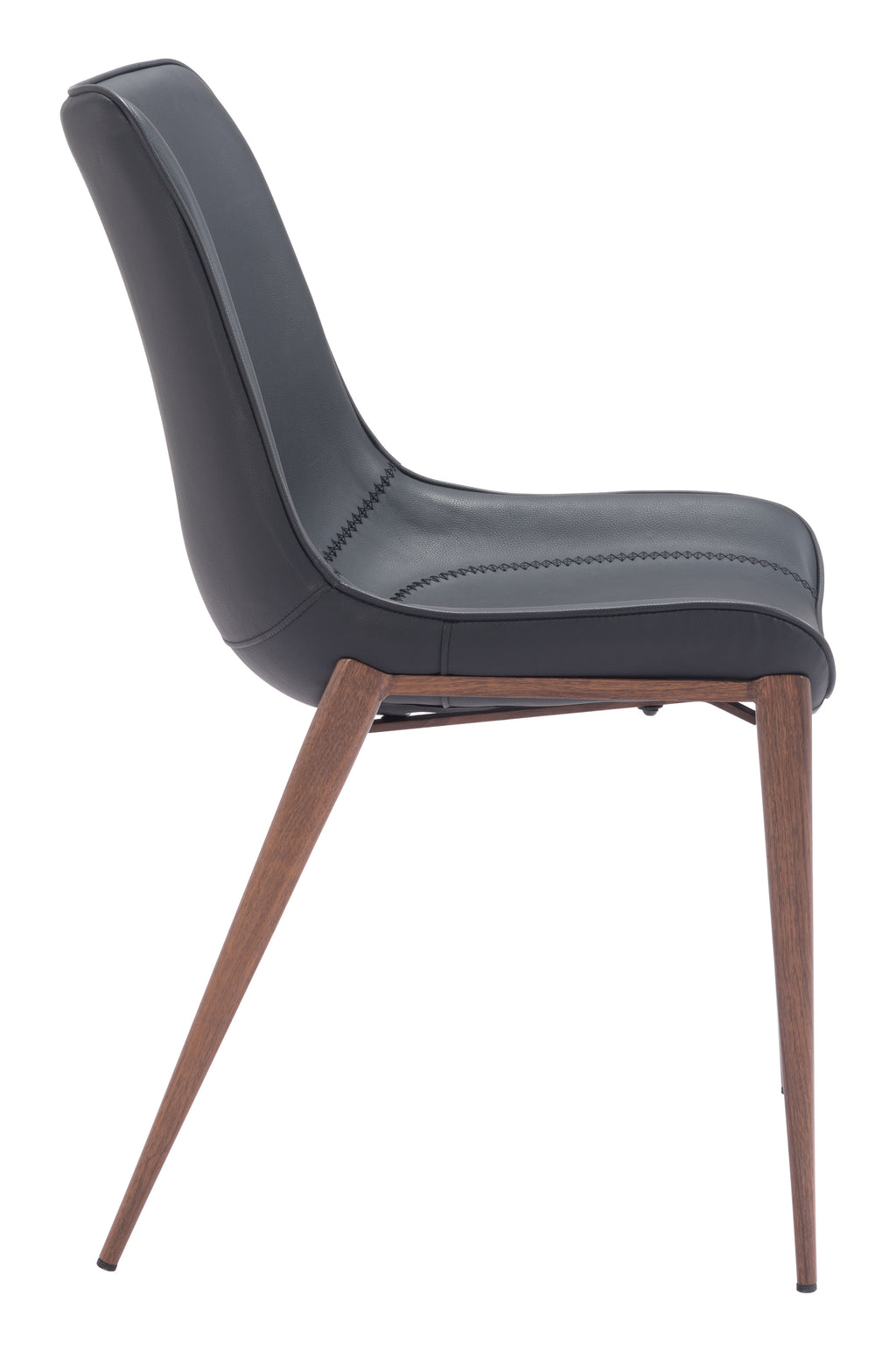 Zuo Magnus Dining Chair Set of 2 – Black & Walnut