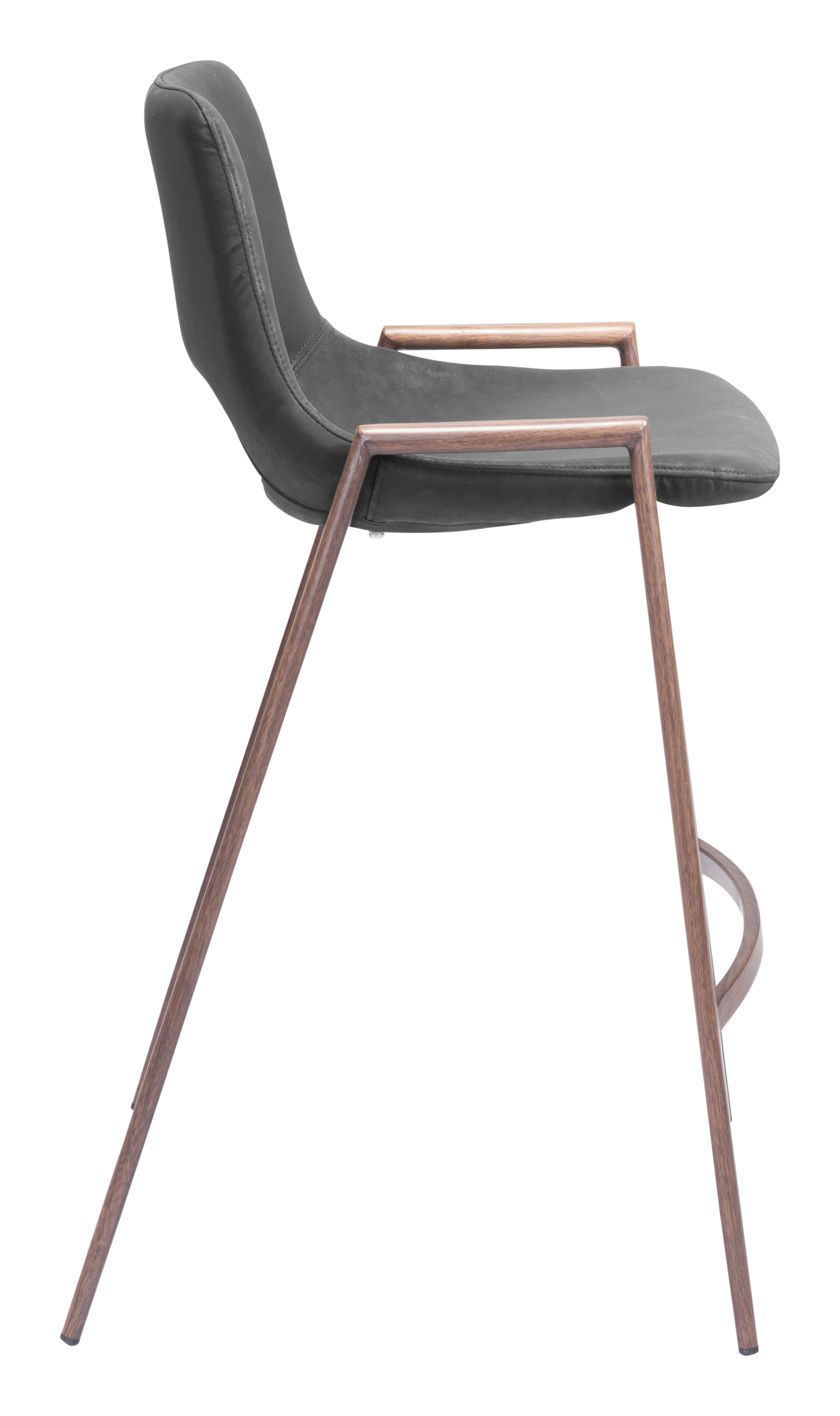Zuo Desi Counter Stool Set of 2 – Black & Walnut