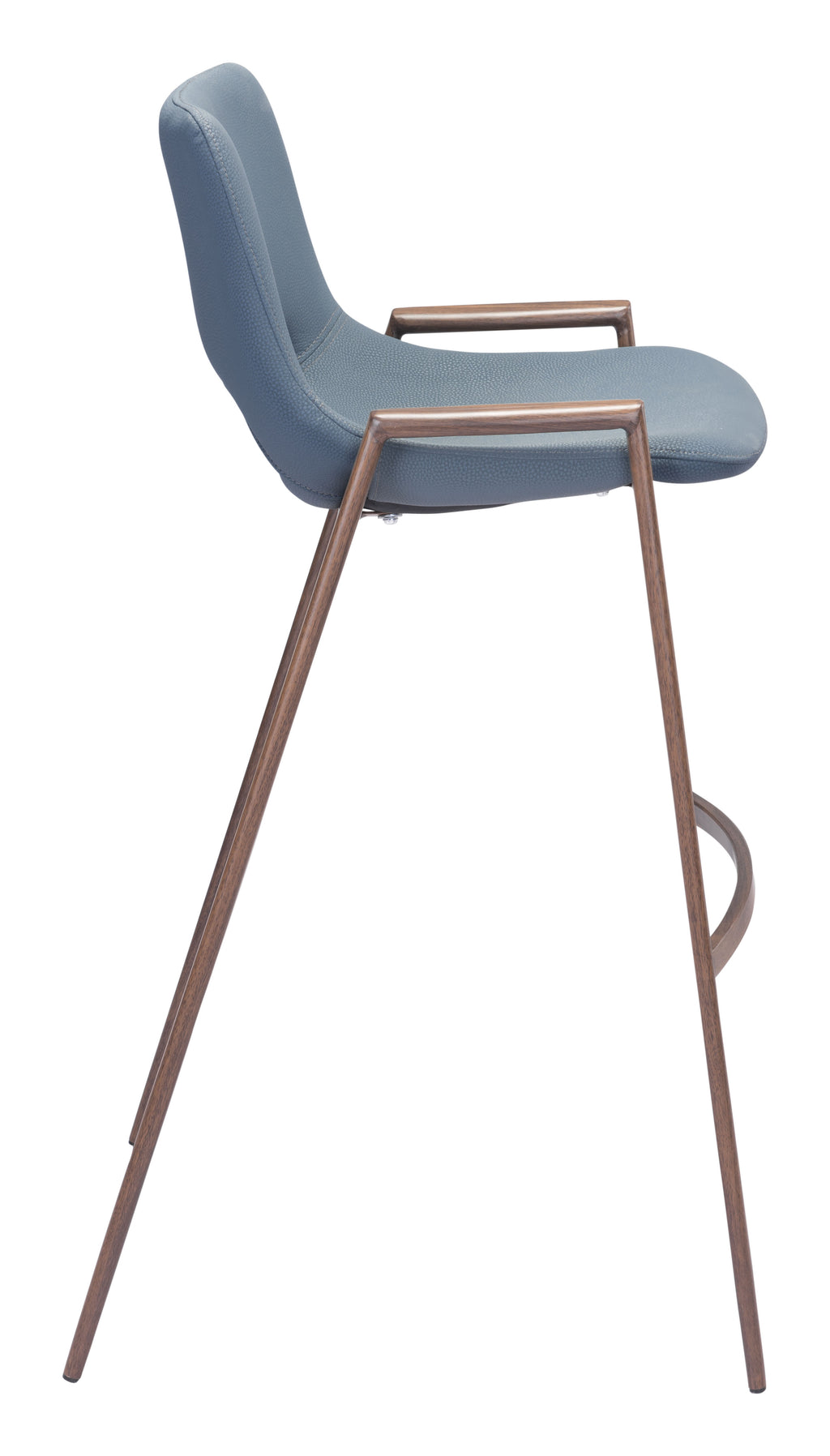 Zuo Desi Barstool Set of 2 – Azure Gray & Walnut
