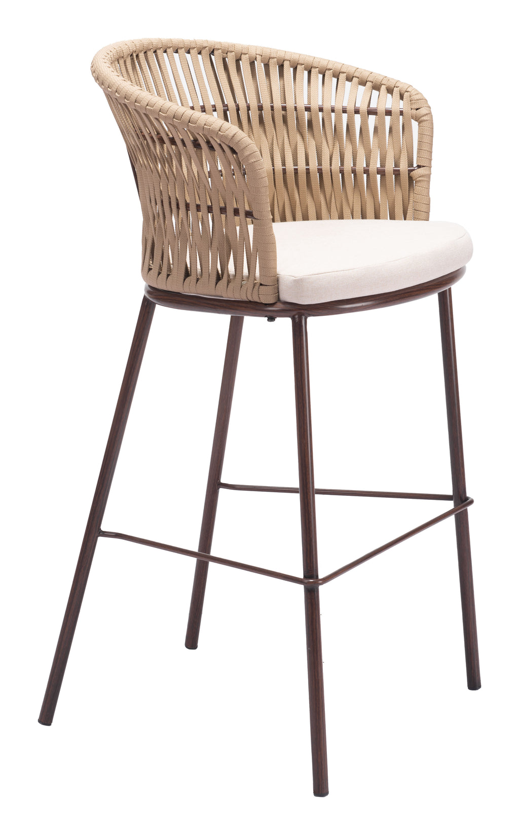 Zuo Freycinet Outdoor Barstool Set of 2 – Natural