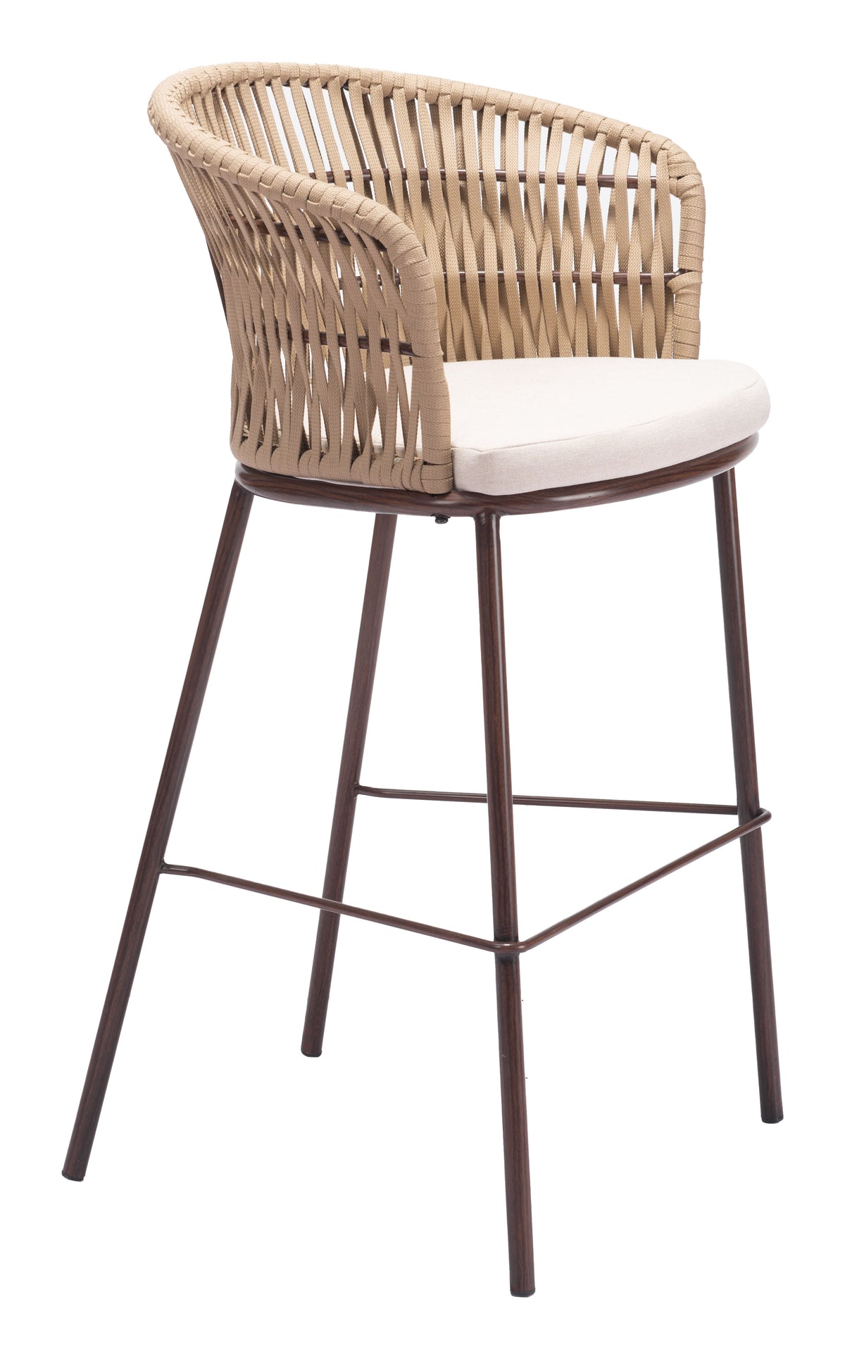 Zuo Freycinet Outdoor Barstool Set of 2 – Natural