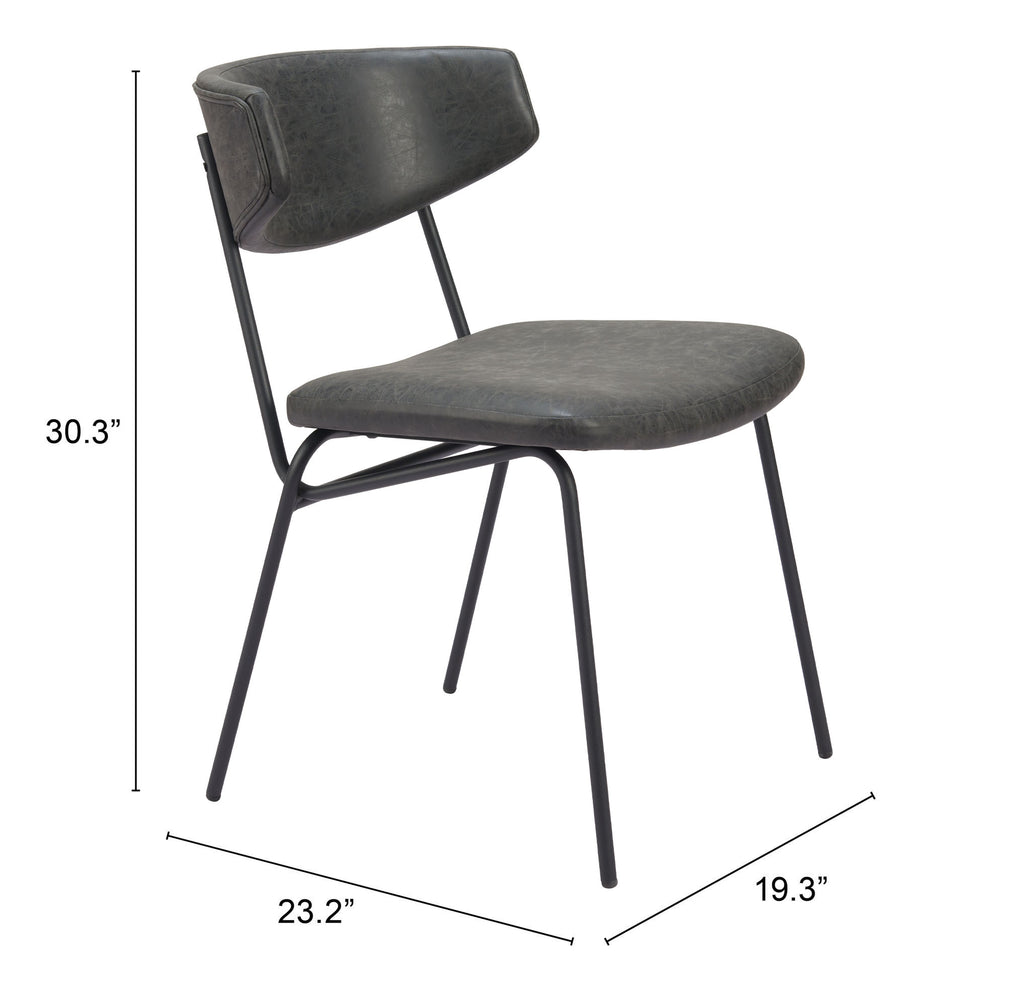 Zuo Charon Dining Chair Set of 2 – Vintage Black