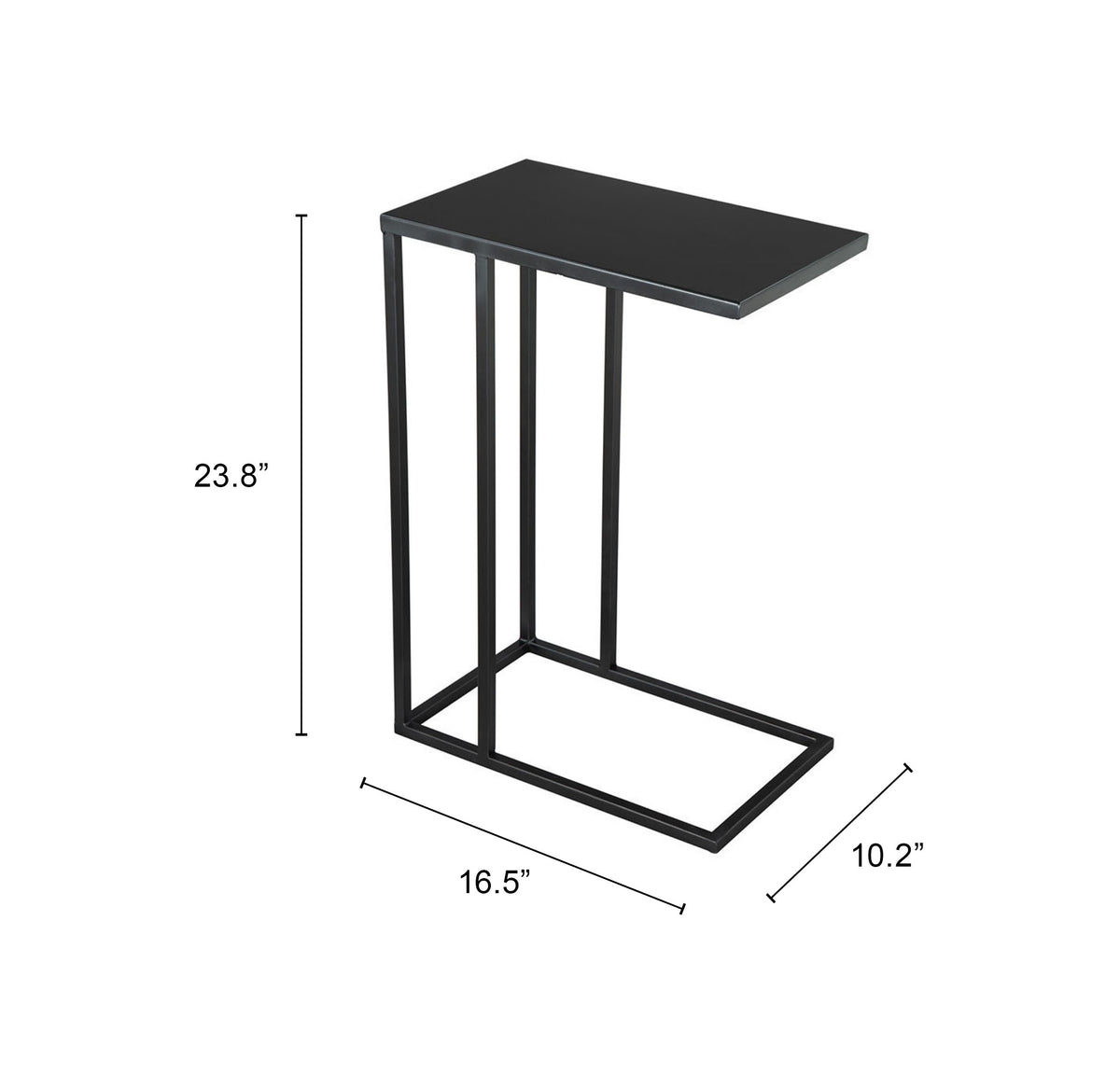 Zuo Atom C-Shape Side Table – Black
