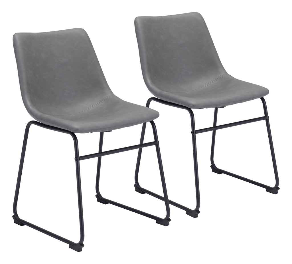 Zuo Smart Dining Chair Set of 2 – Charcoal