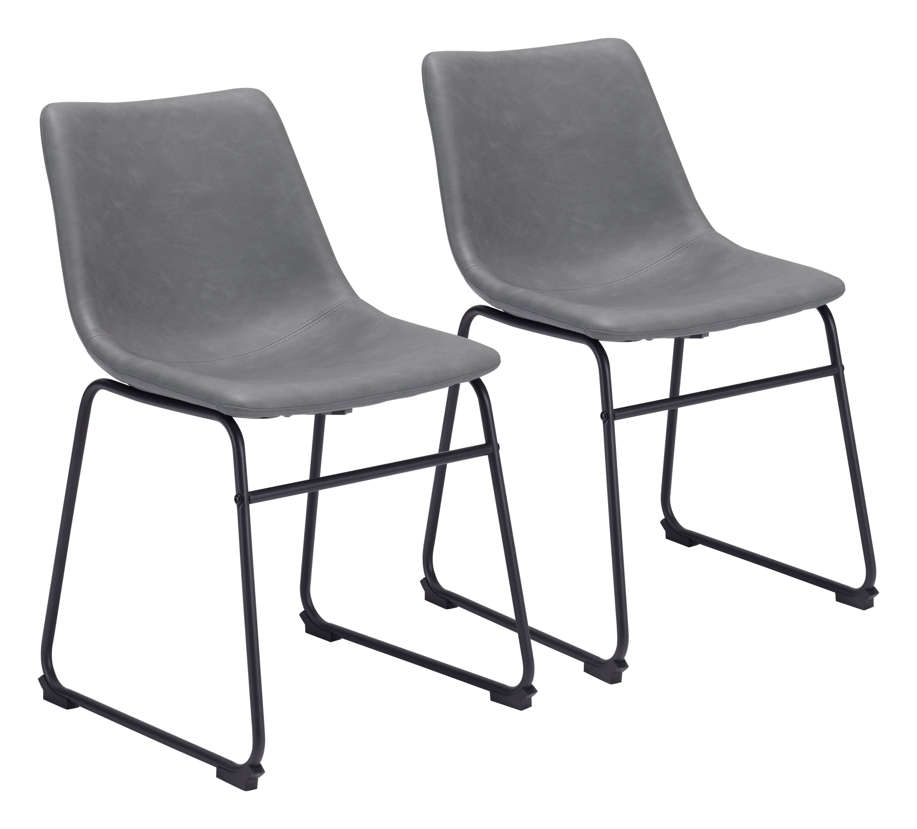 Zuo Smart Dining Chair Set of 2 – Charcoal