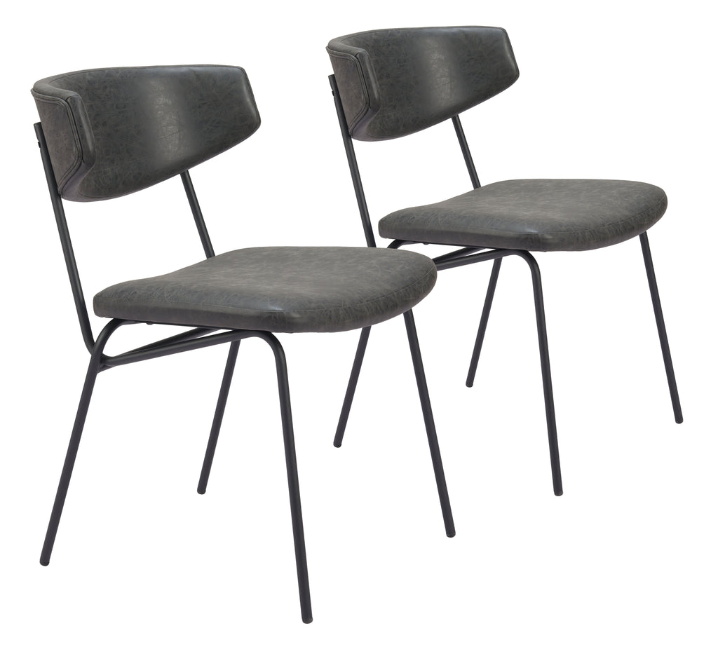 Zuo Charon Dining Chair Set of 2 – Vintage Black